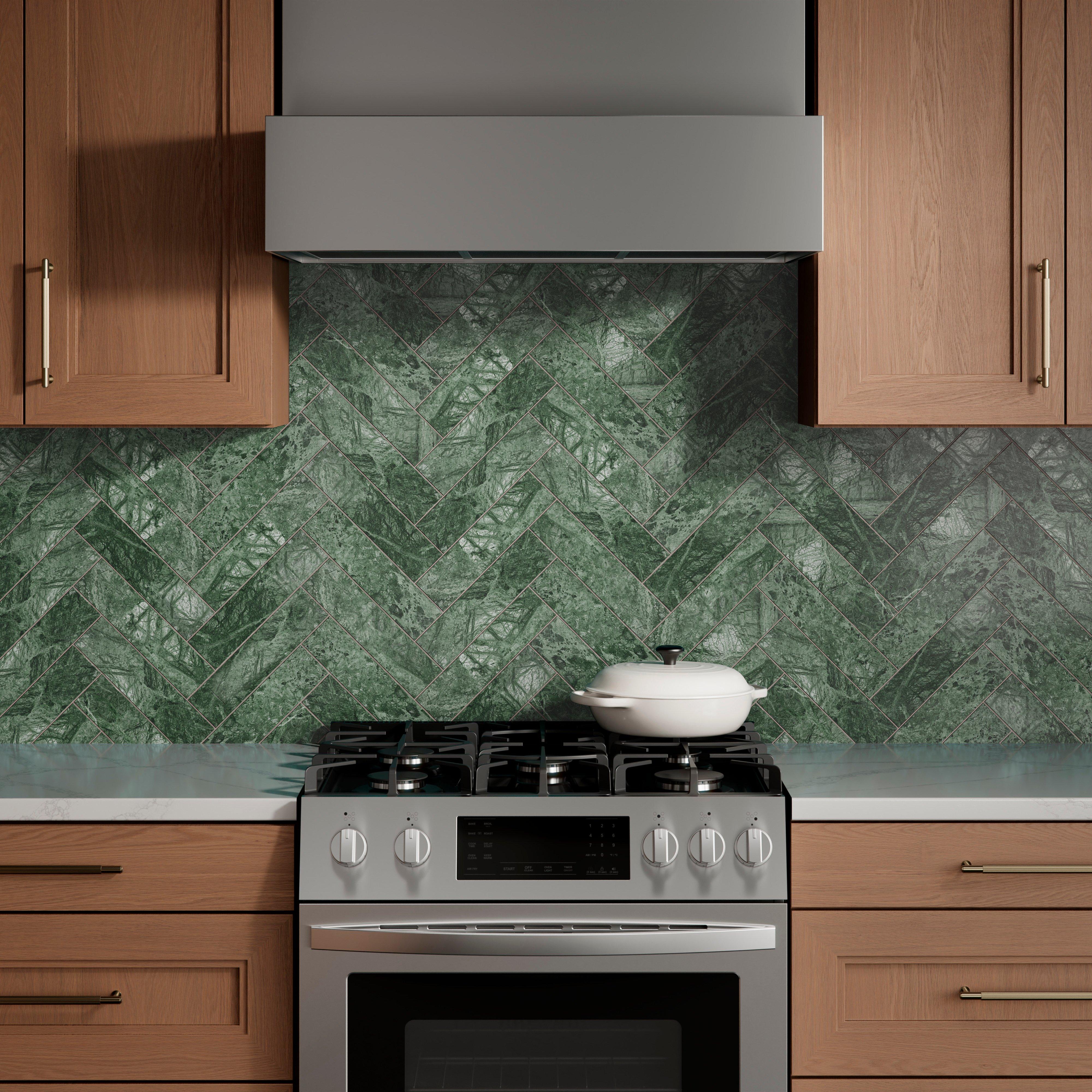 Raja Green Honed Marble Tile