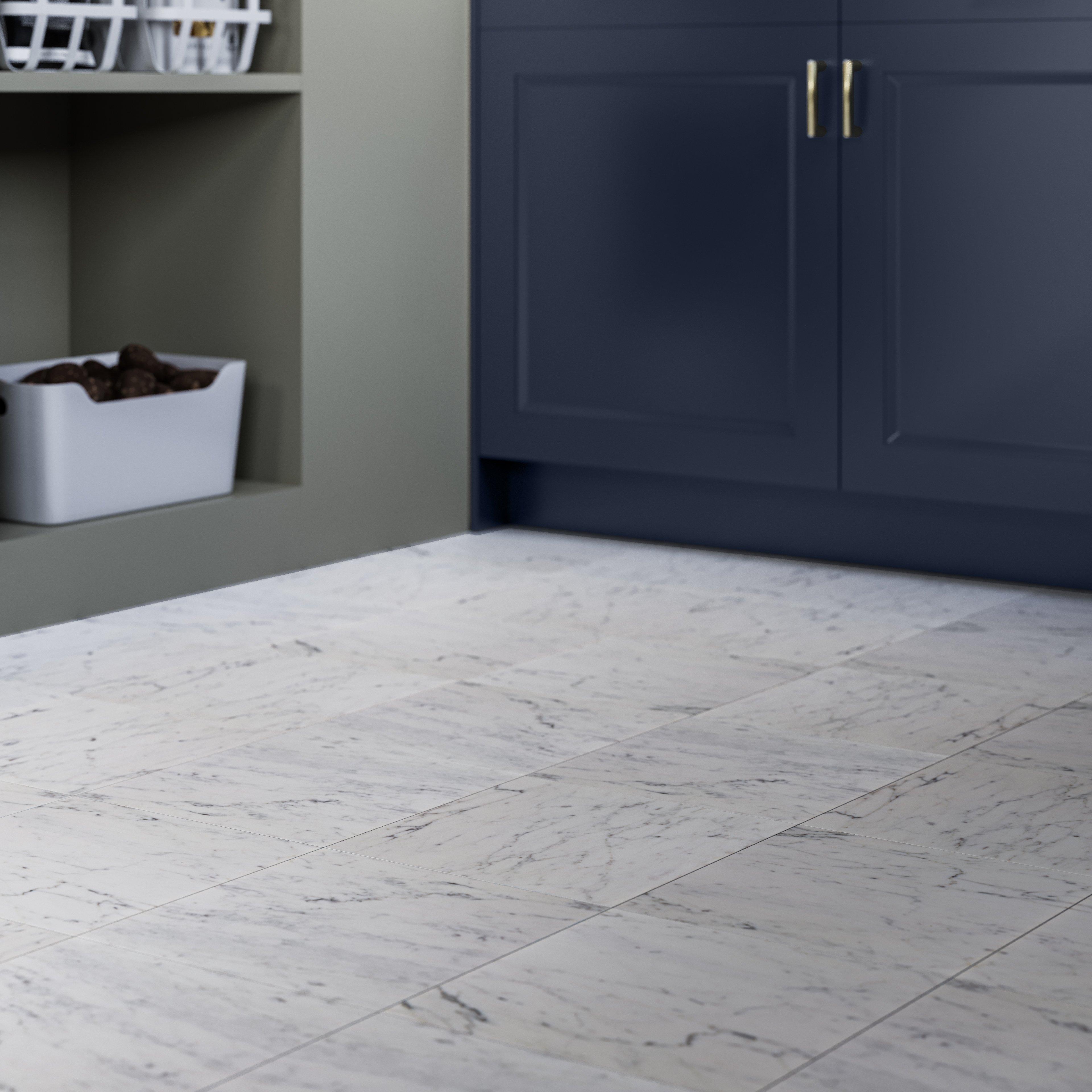 Bianco Carrara Honed Marble Tile