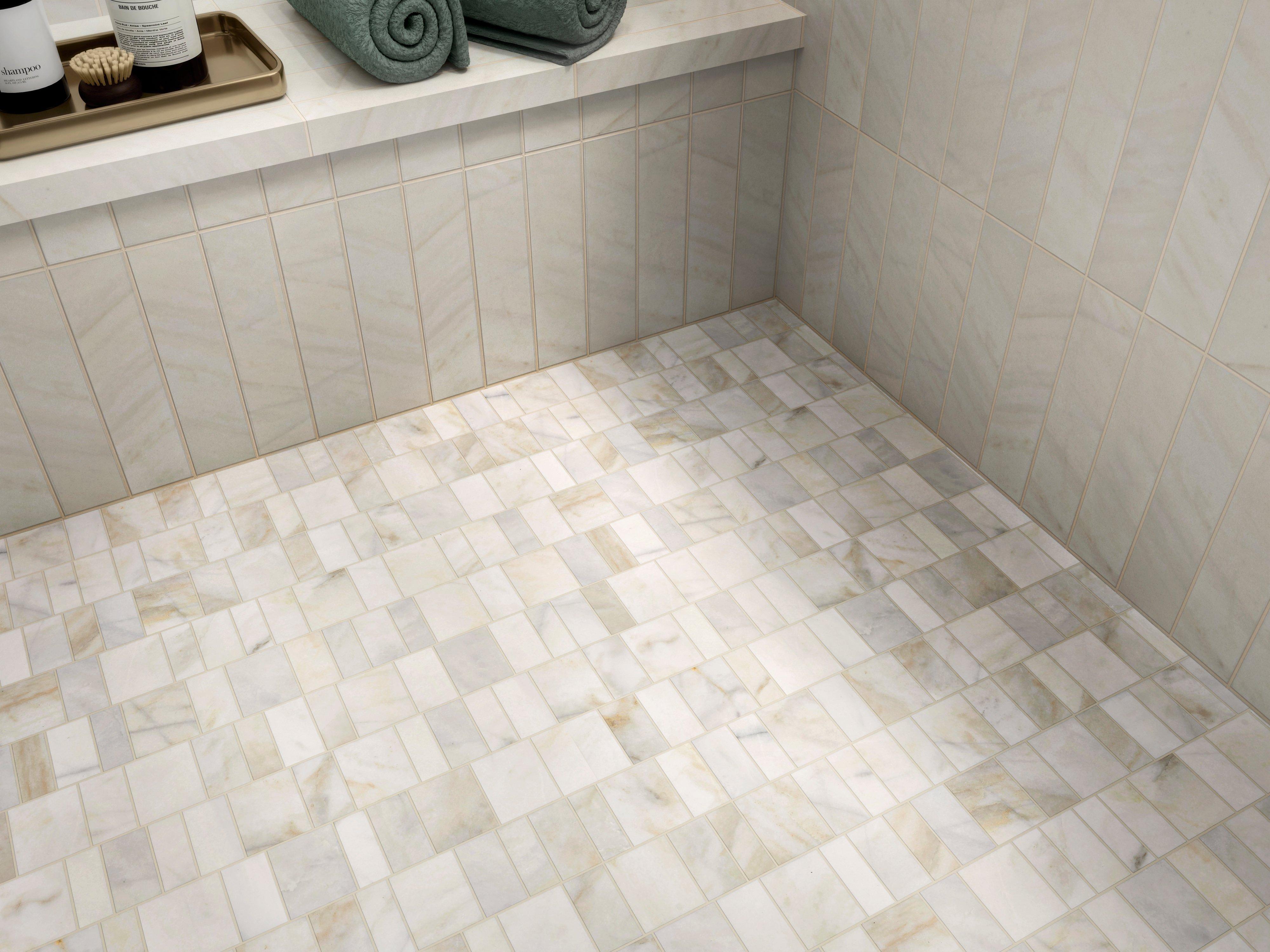 Pandoro Offset Honed Marble Mosaic