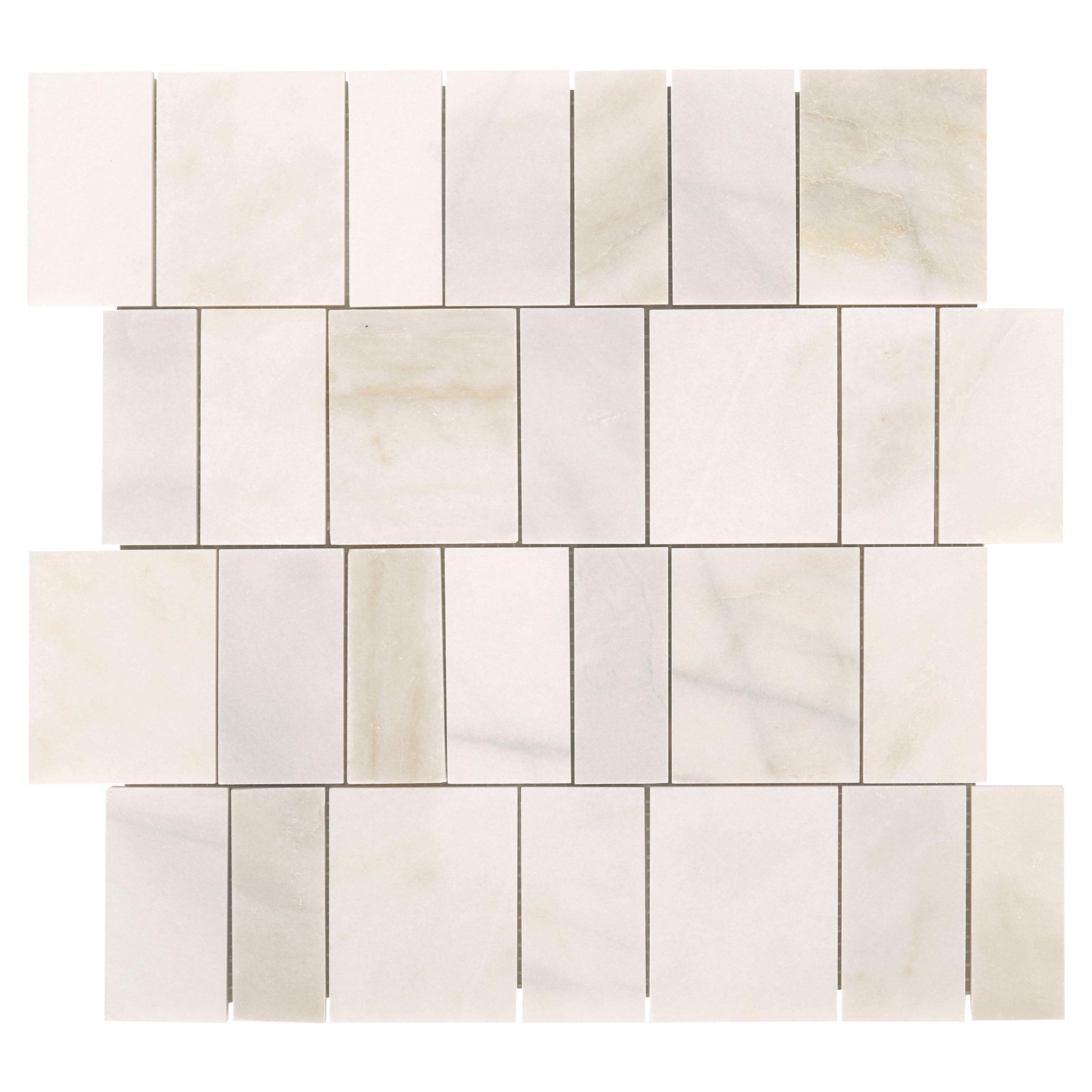 Pandoro Offset Honed Marble Mosaic