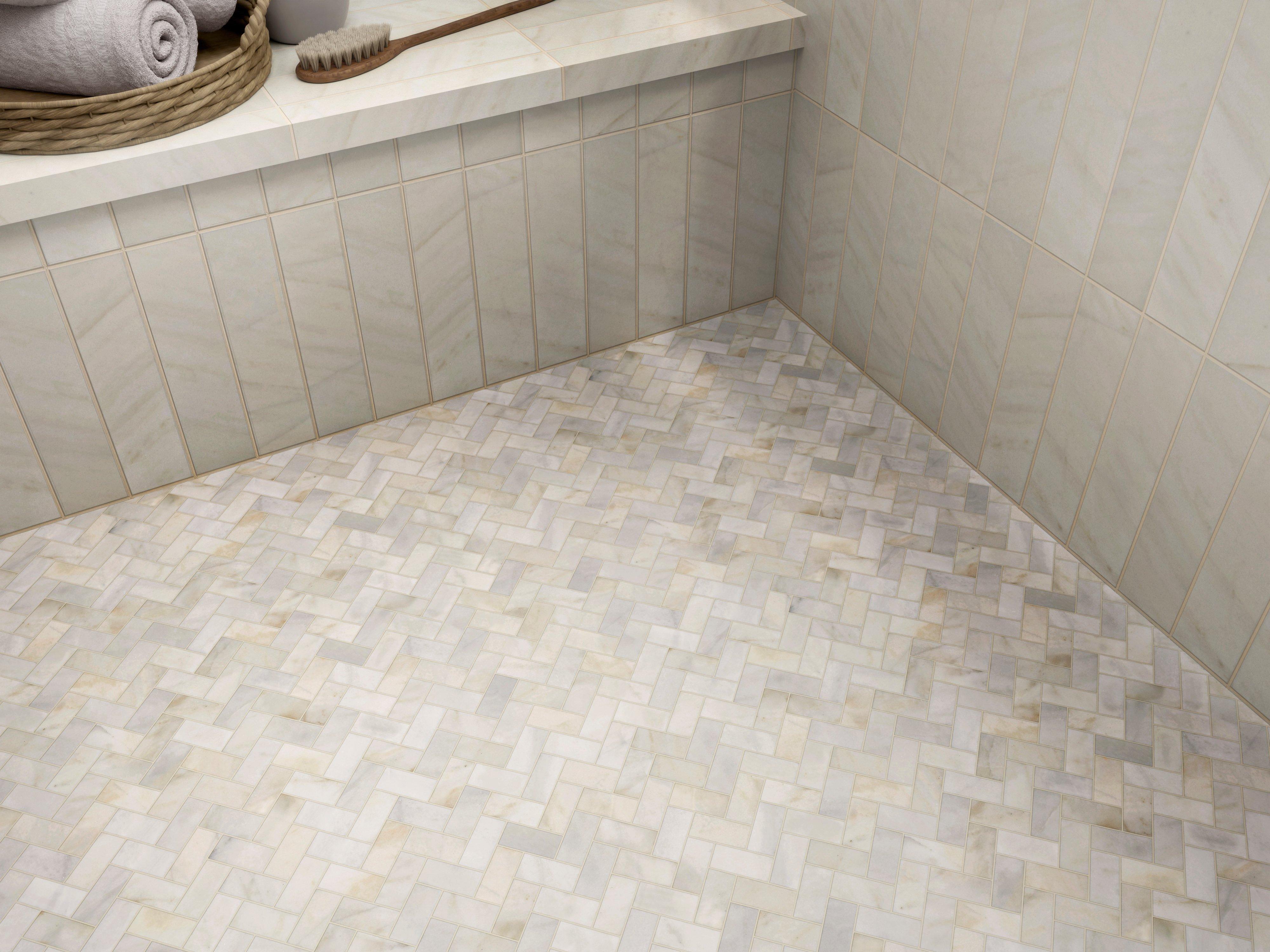 Pandoro Herringbone Honed Marble Mosaic