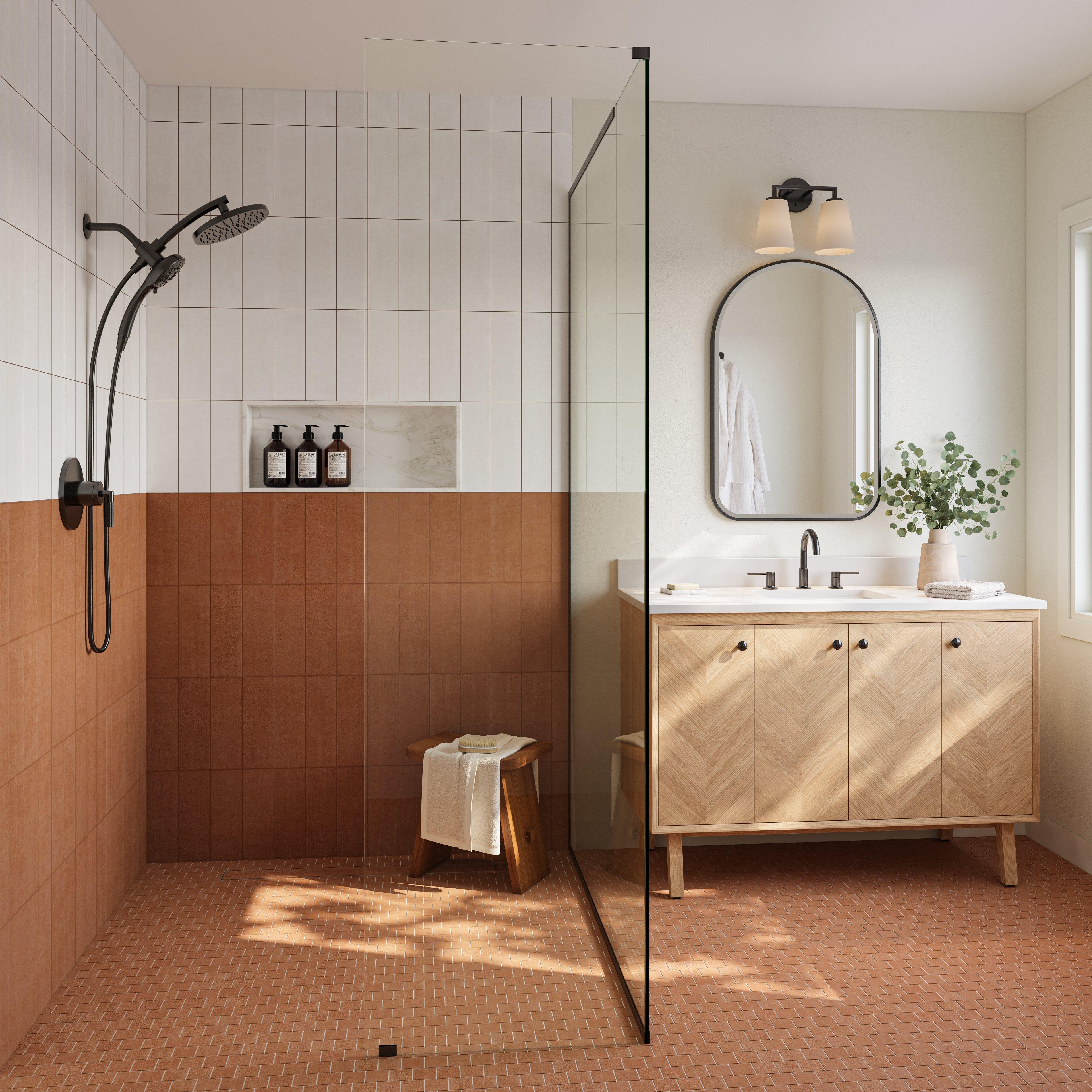 Lizzie Brushed Nickel Tub and Shower Combination