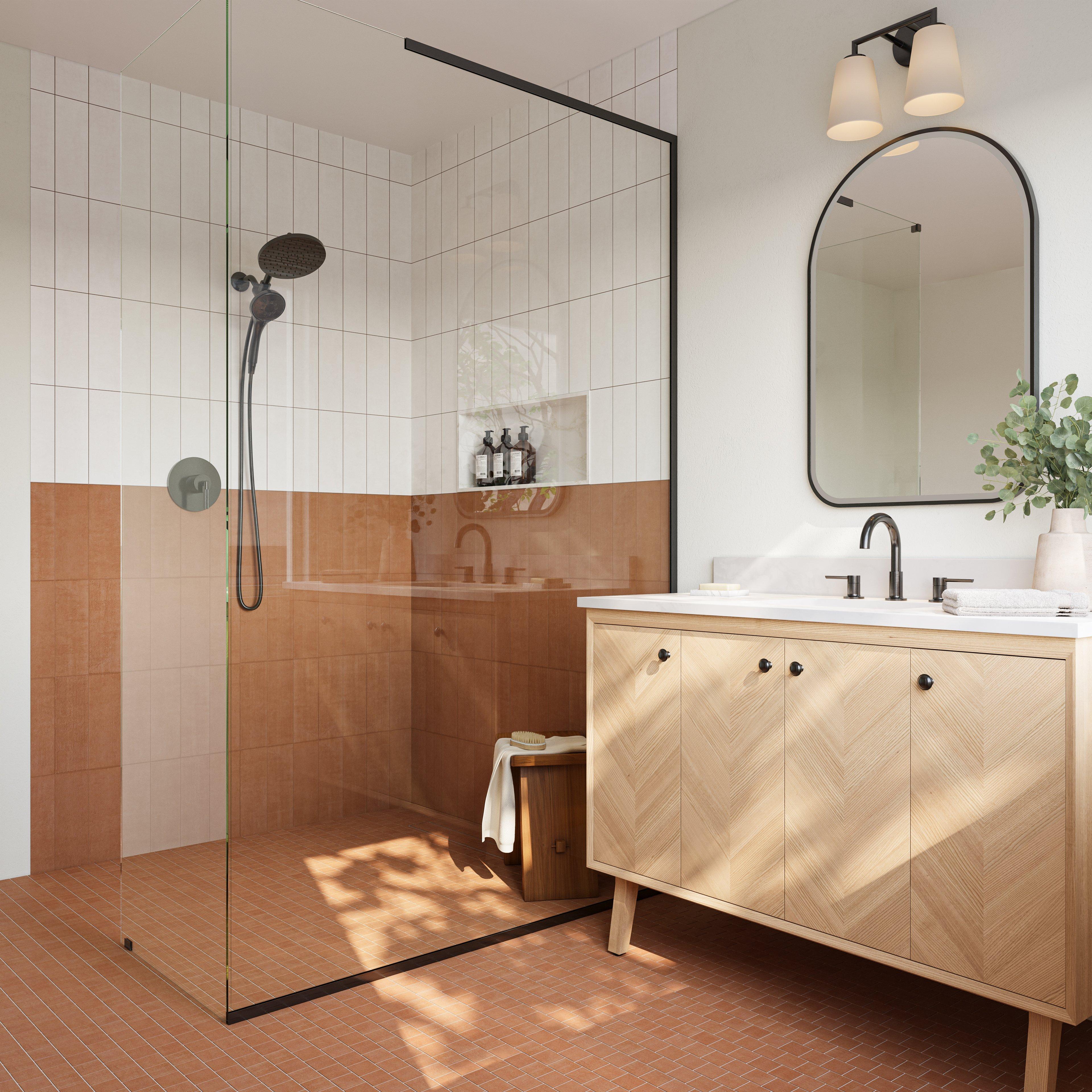 Lizzie Brushed Nickel Tub and Shower Combination