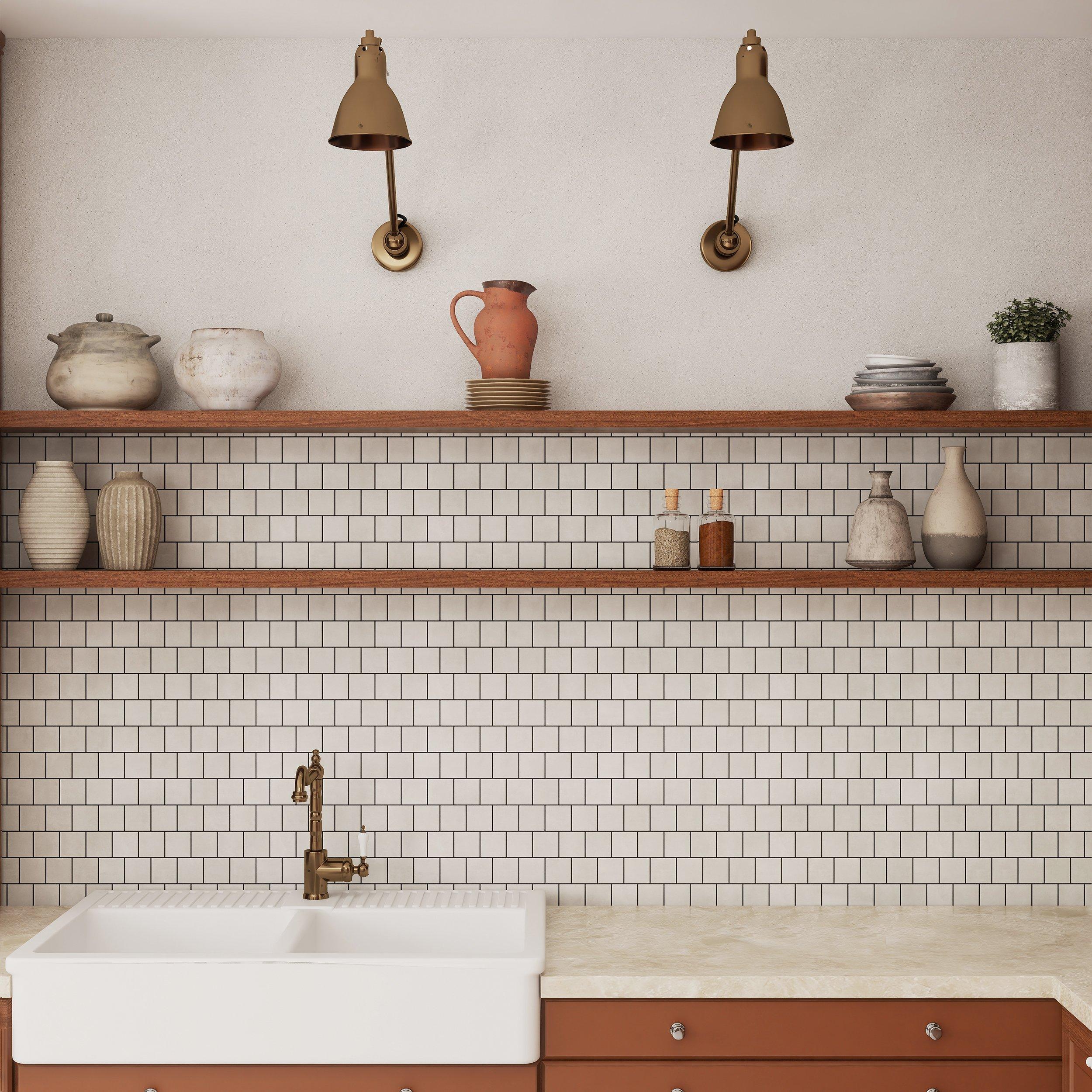 Vista Lux Sand Off Set Square Porcelain Mosaic