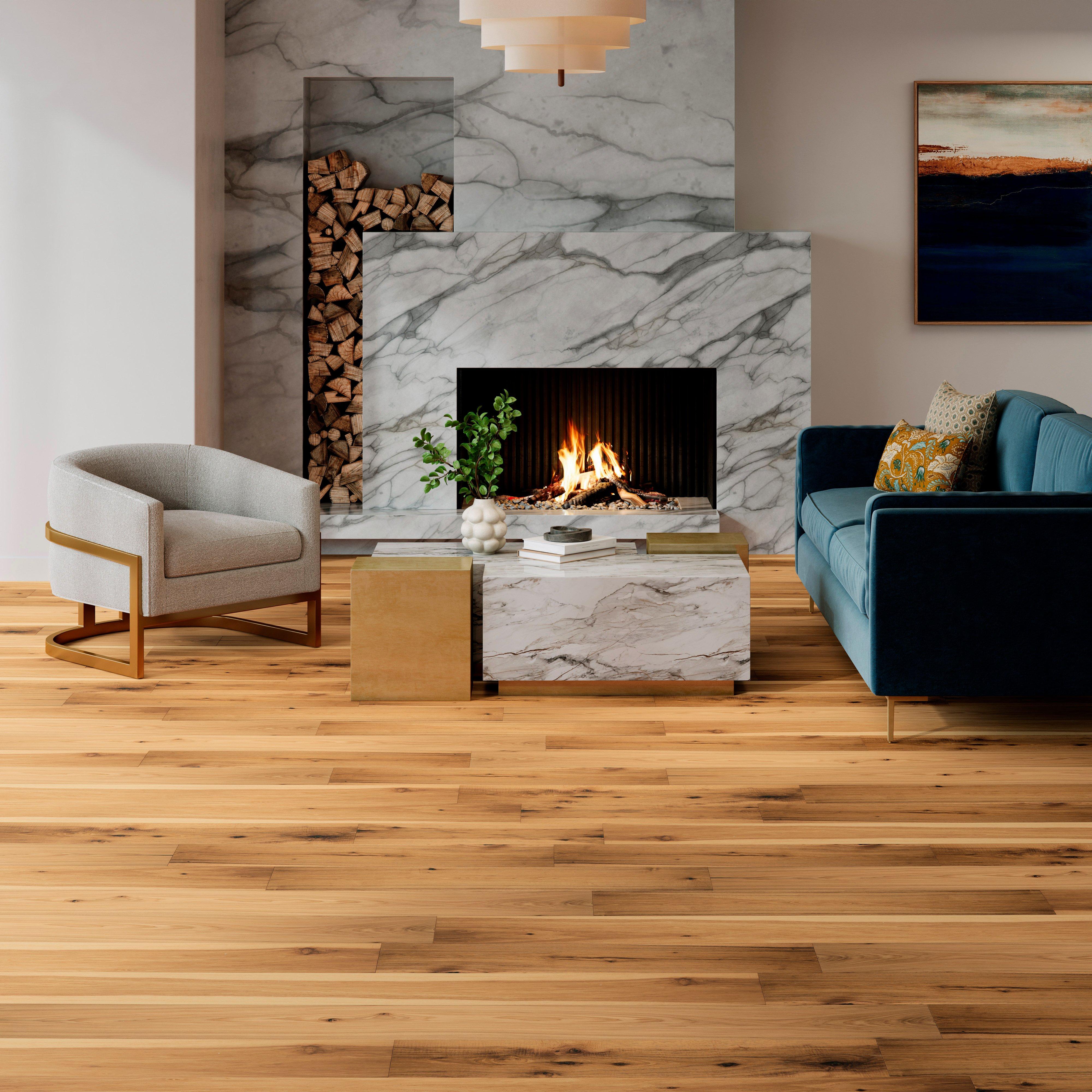 Nutmeg Hickory Wire Brushed Engineered Hardwood