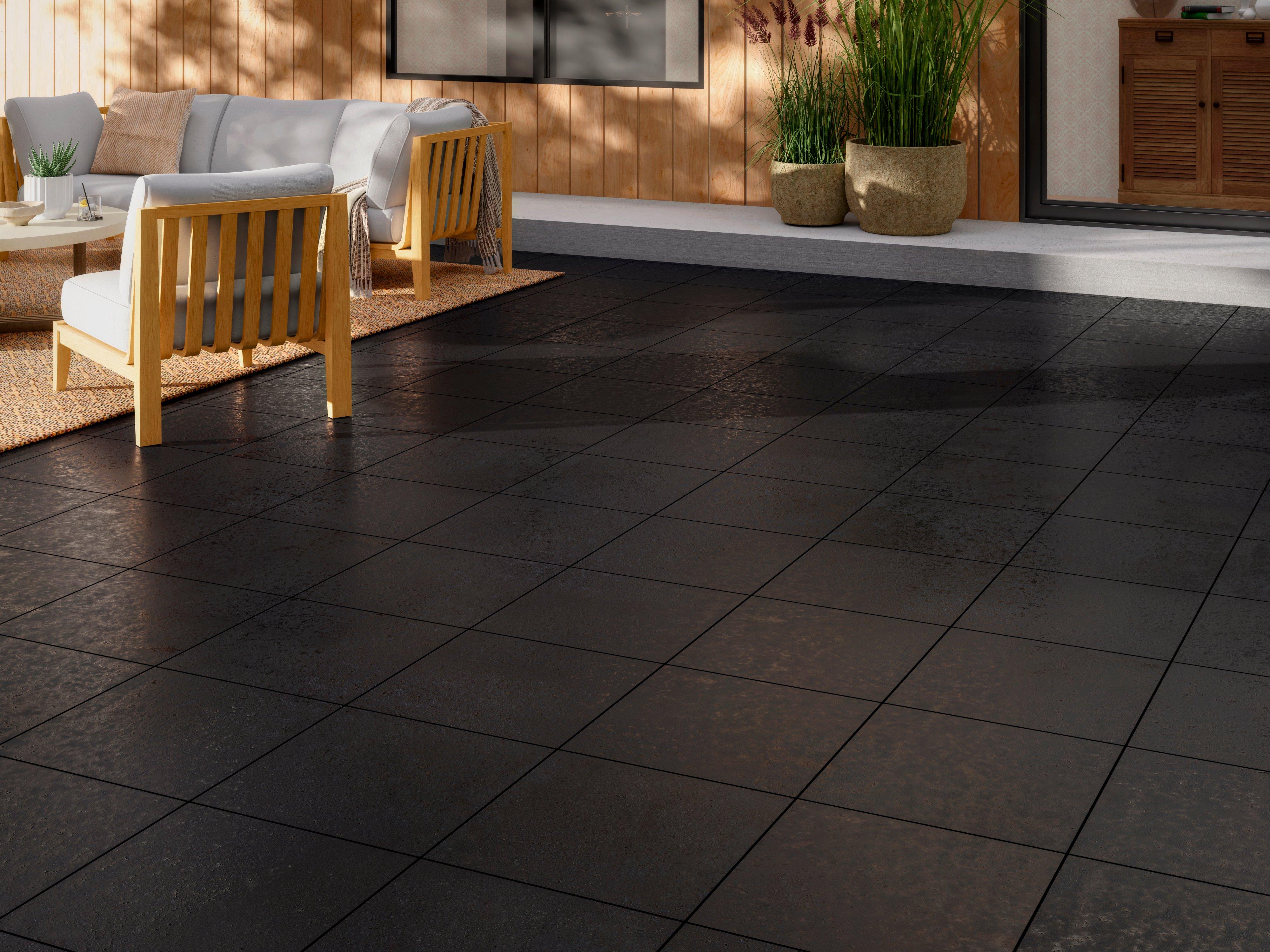 Black Brushed Limestone Tile