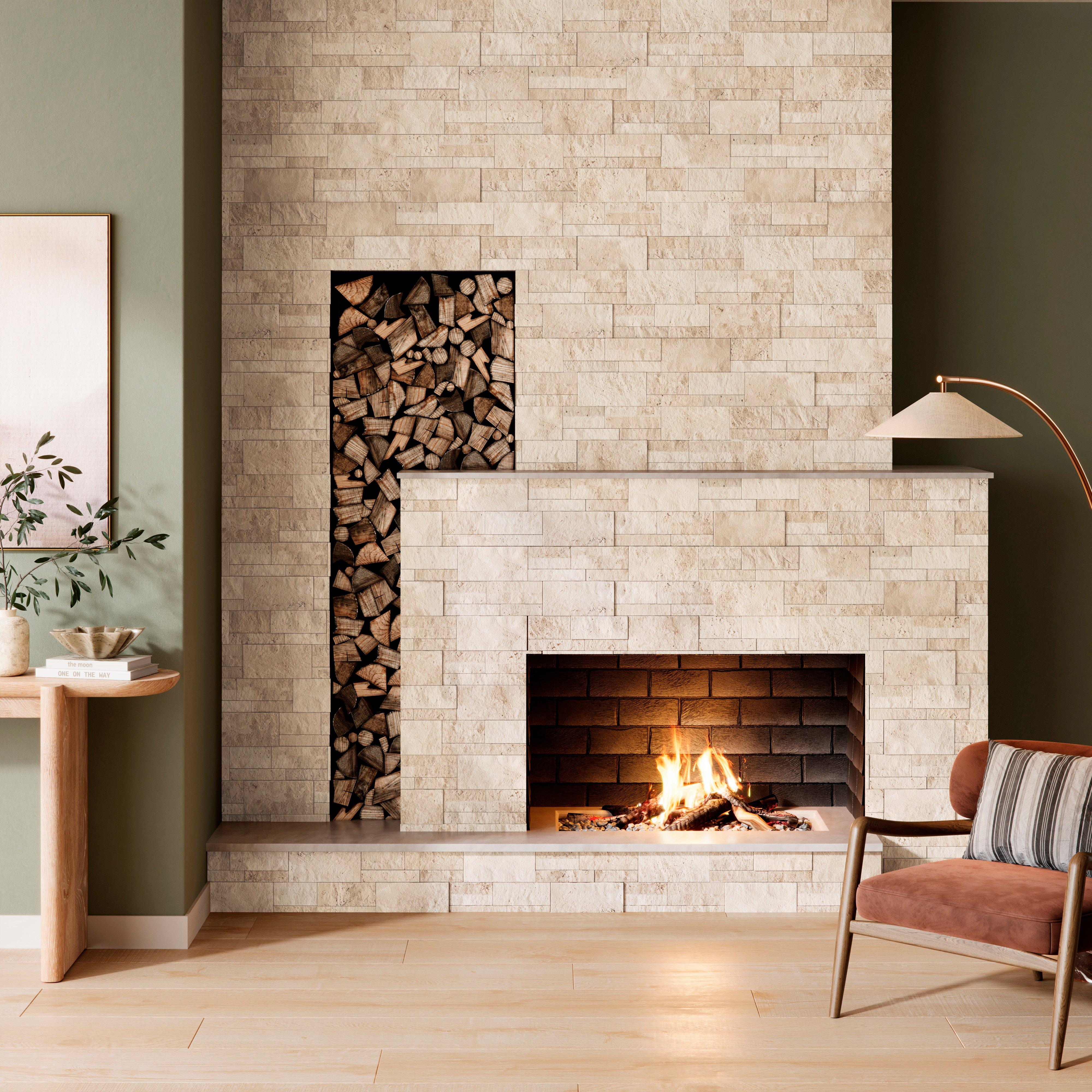 Ivory Travertine Ledger Panel