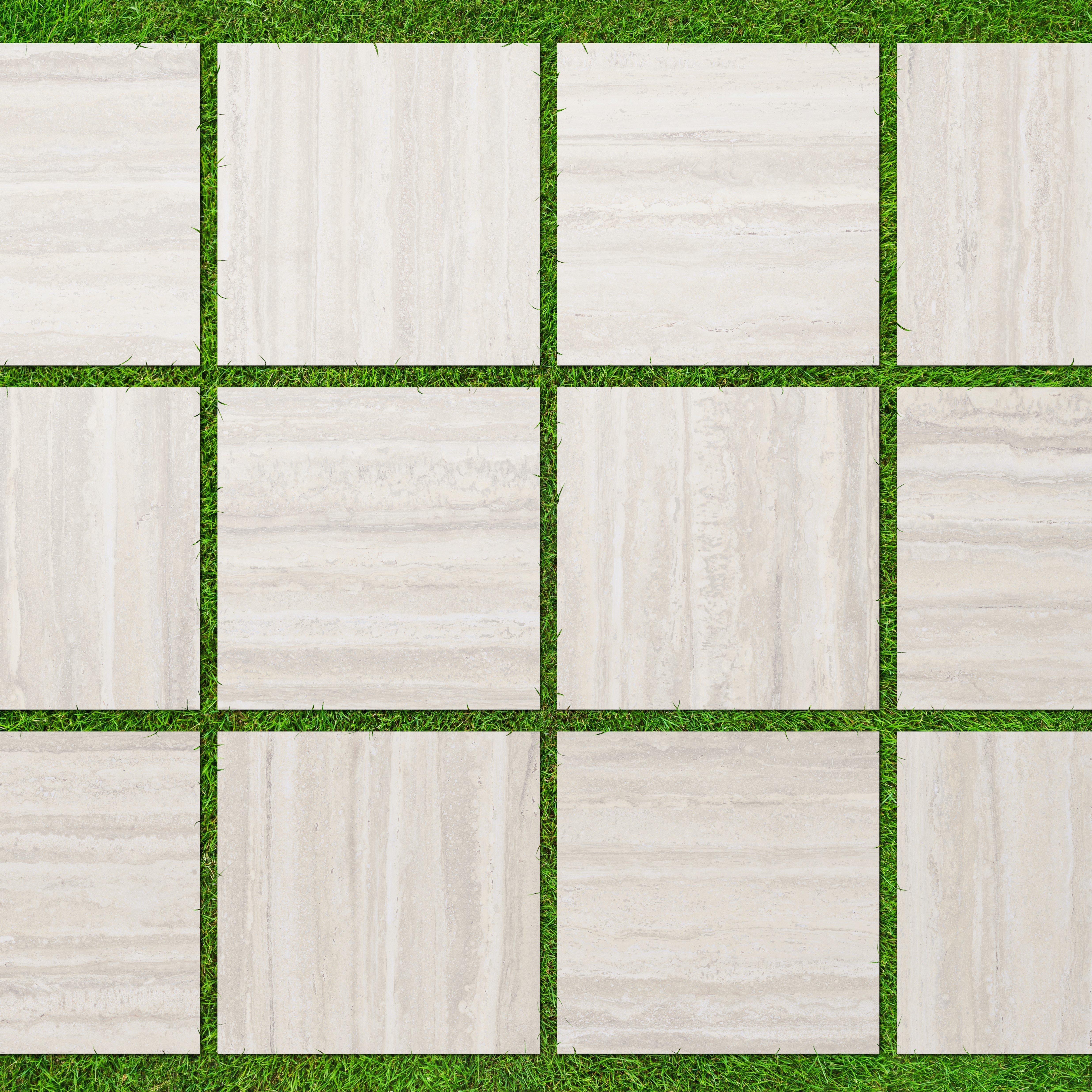Montara Pearl White 24 x 24 Matte Travertine Look Porcelain Paver