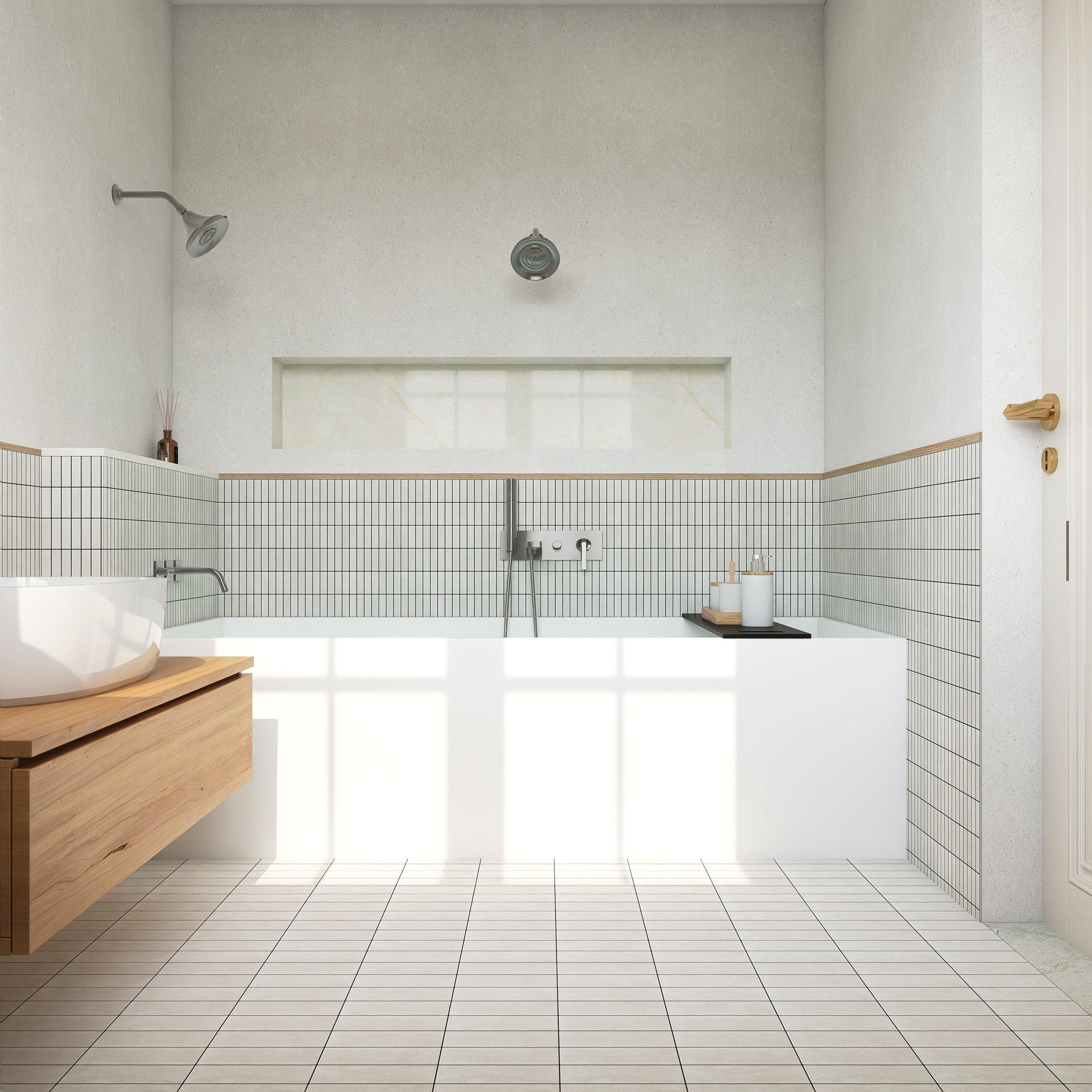 Vista Lux Sand Stack Matte Porcelain Mosaic