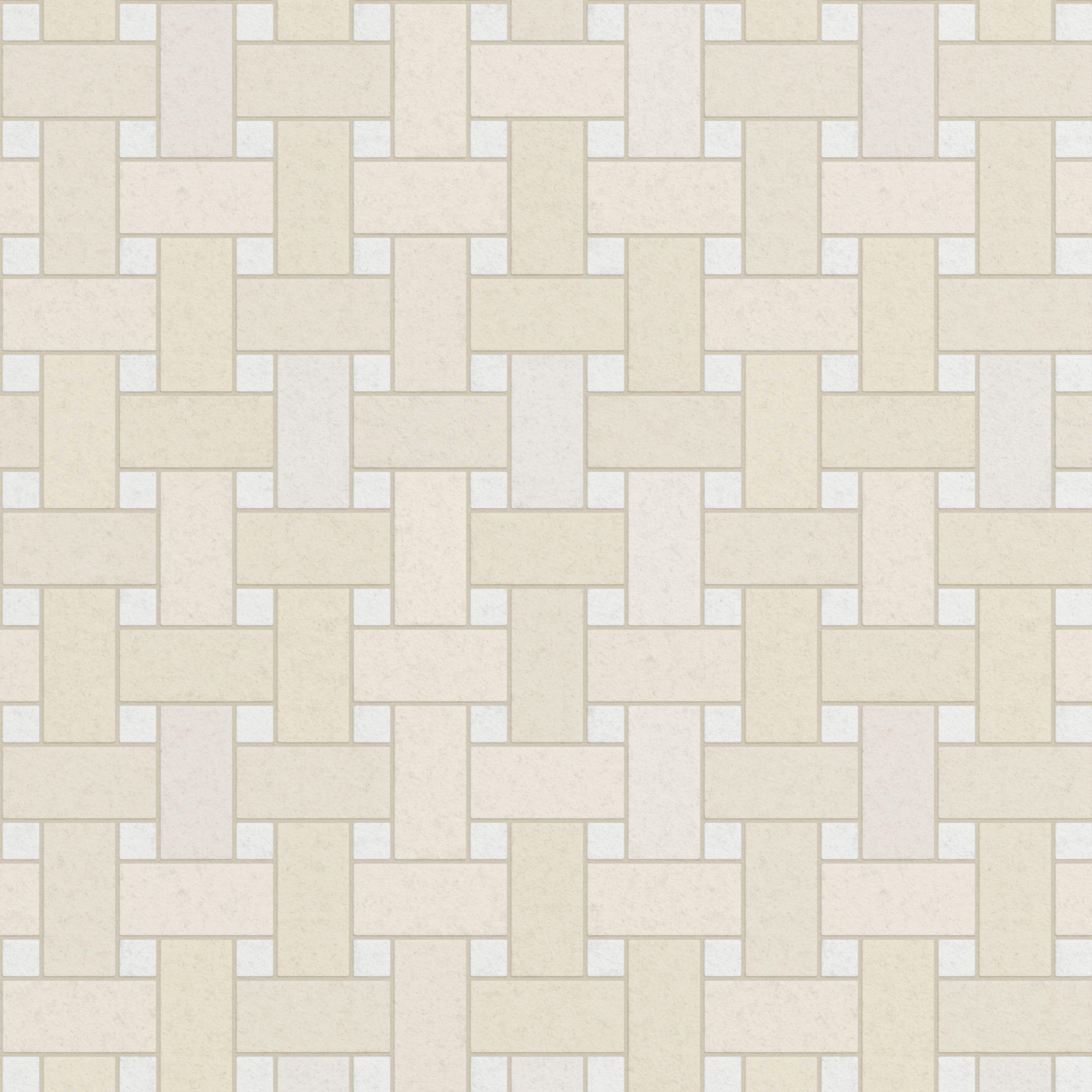 Serene Ivory Dolomite Basketweave Tumbled Limestone Mosaic