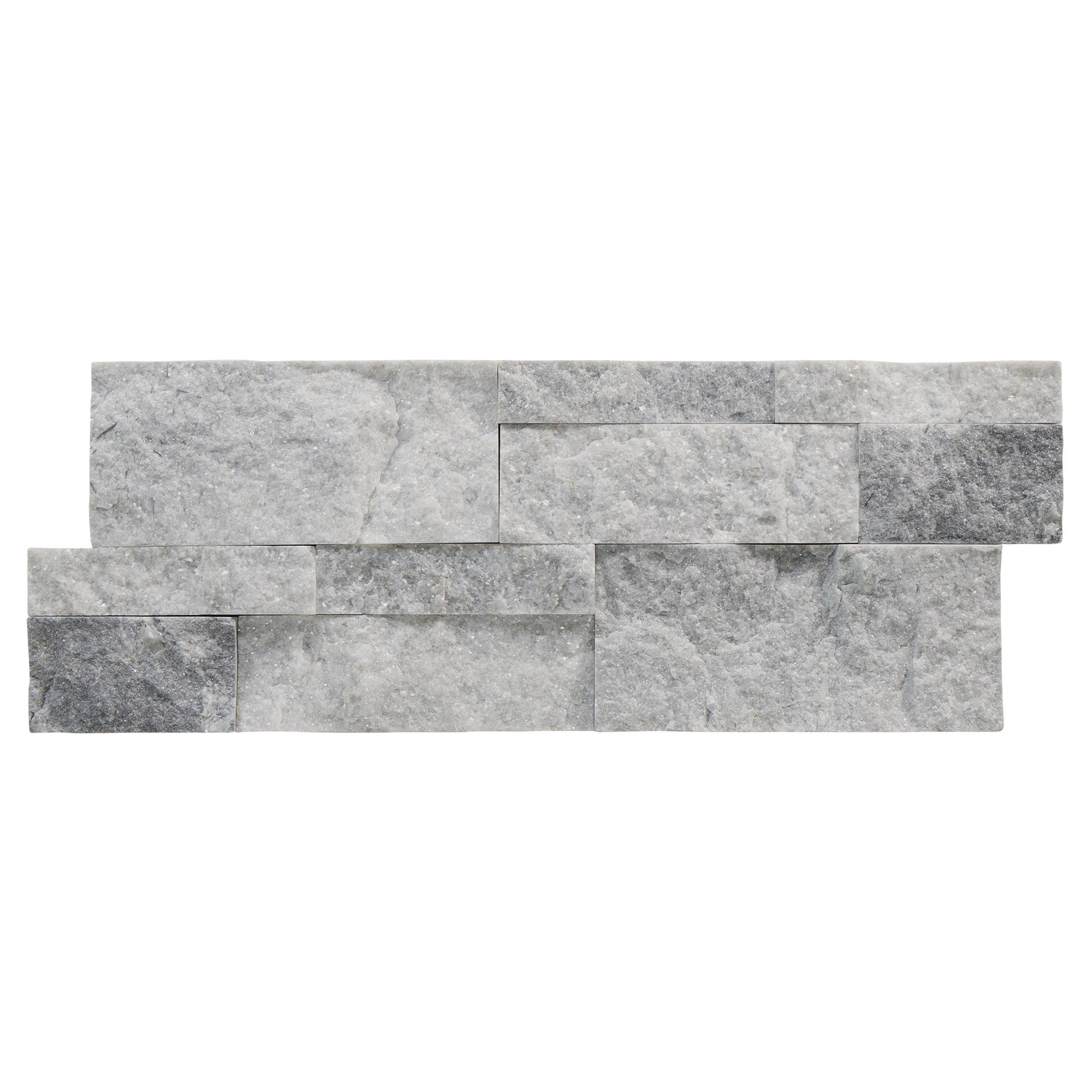 Nordic Mist Split Faced Marble Ledger Panel