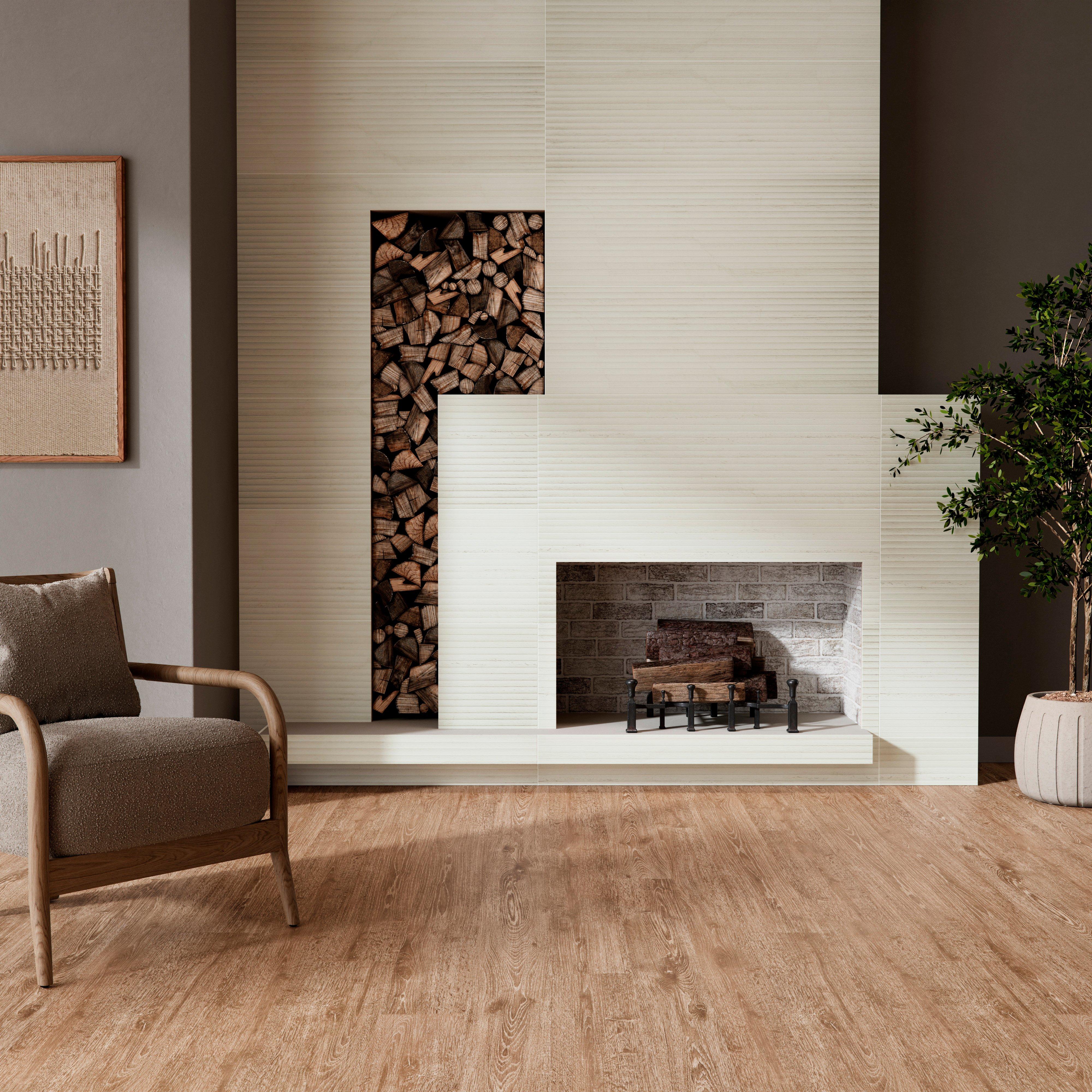 Crema Fluted Matte Ceramic Tile
