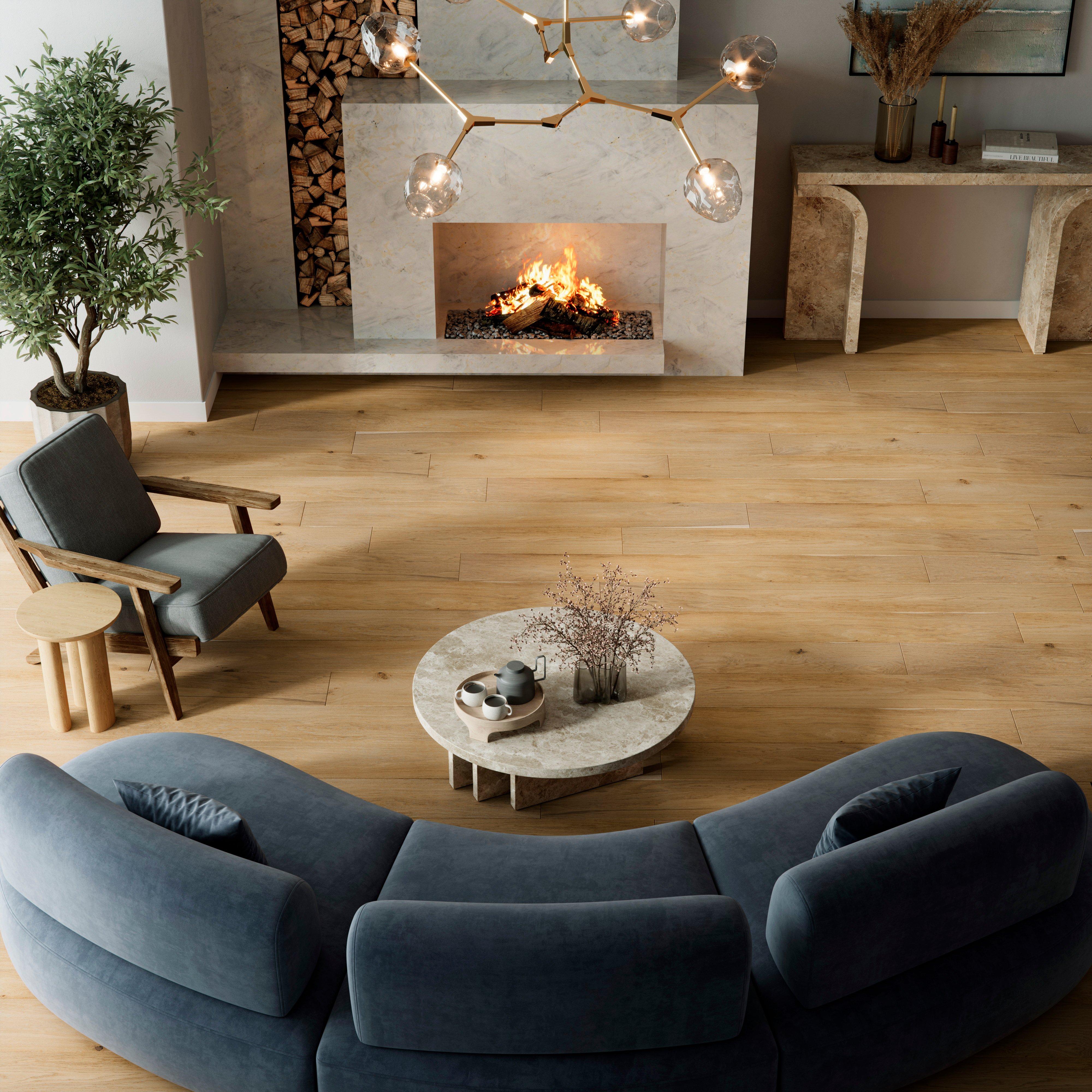 Misty Beach White Oak Wire Brushed Engineered Hardwood