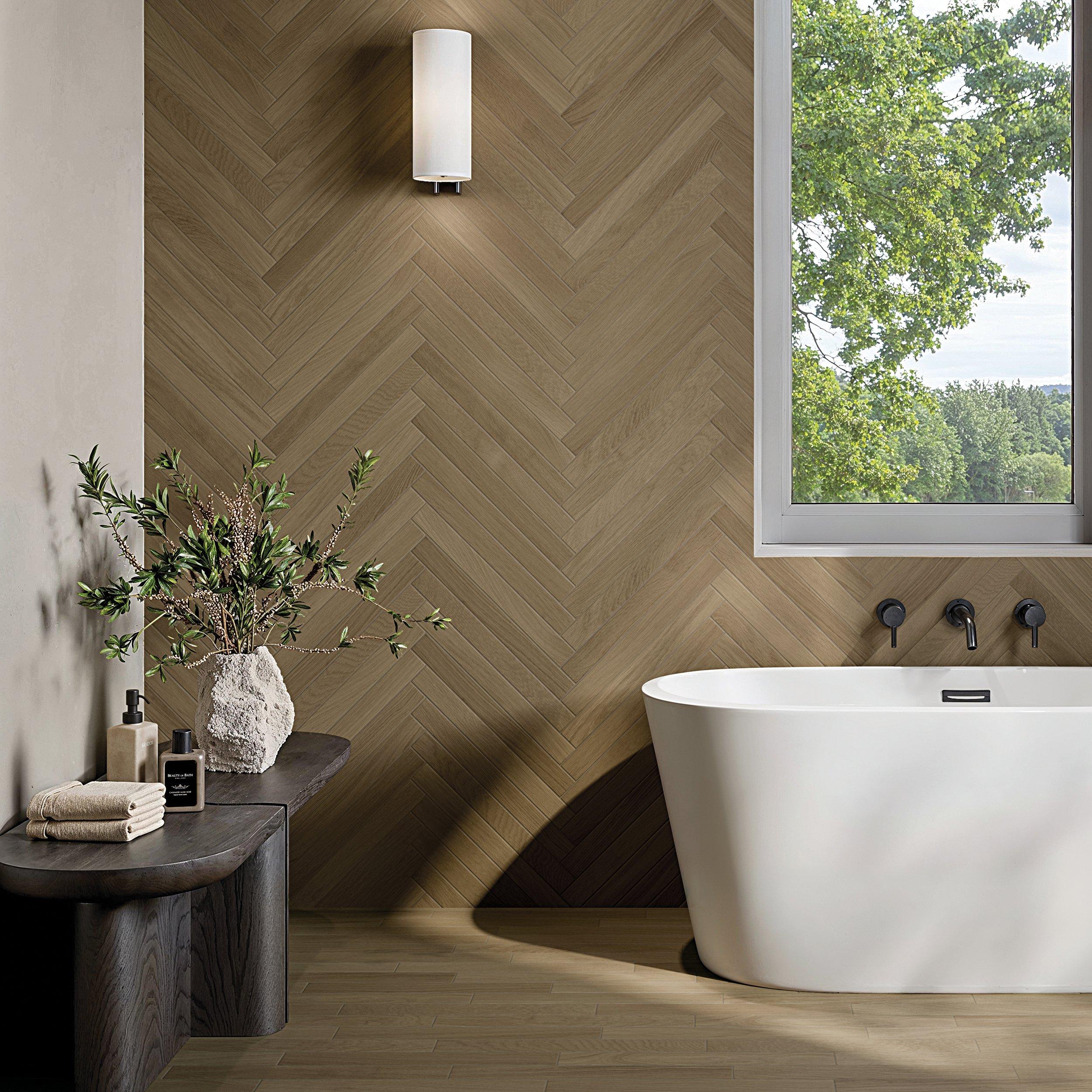 Walnut Wood Plank Matte Porcelain Tile