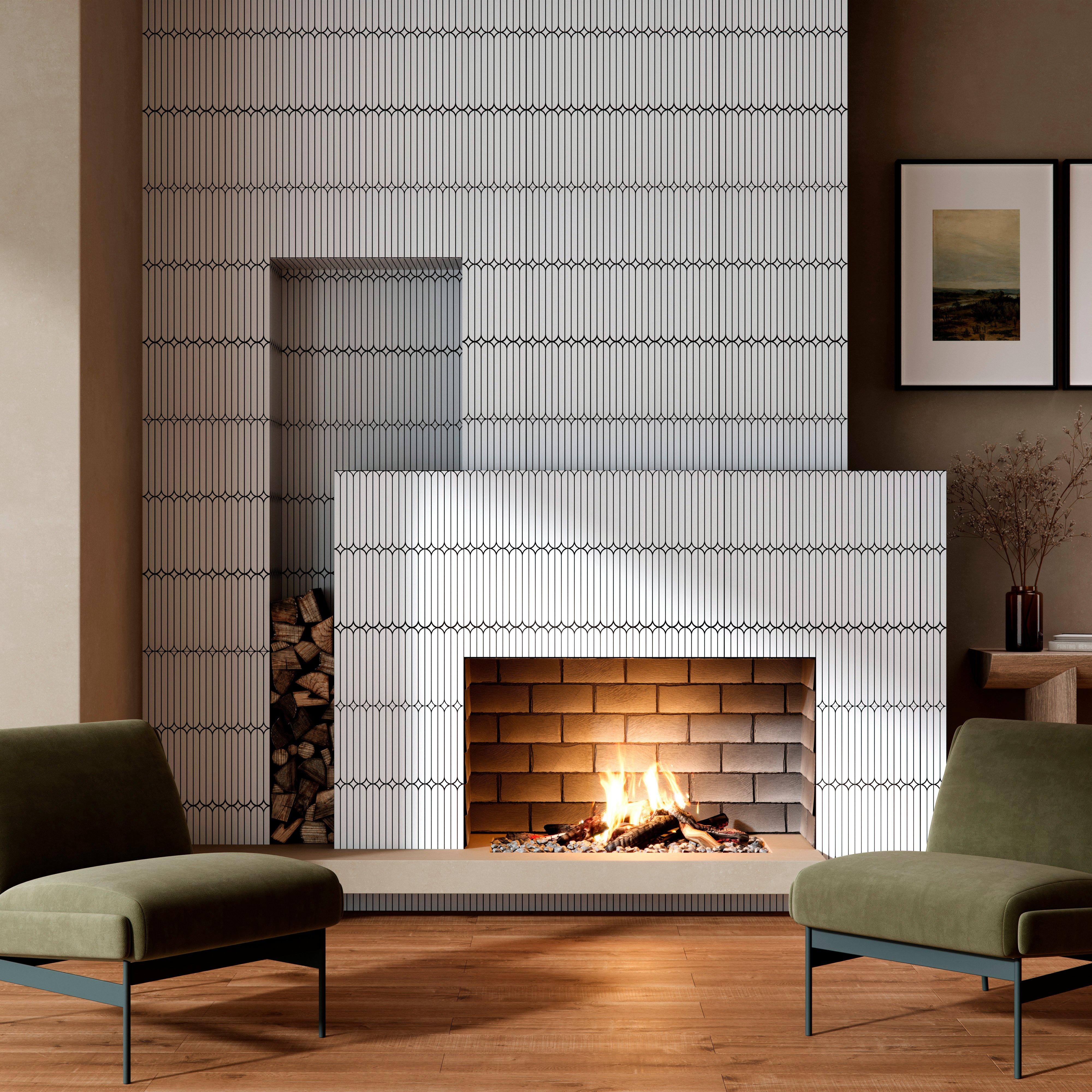 Midcentury Blanc Ceramic Tile