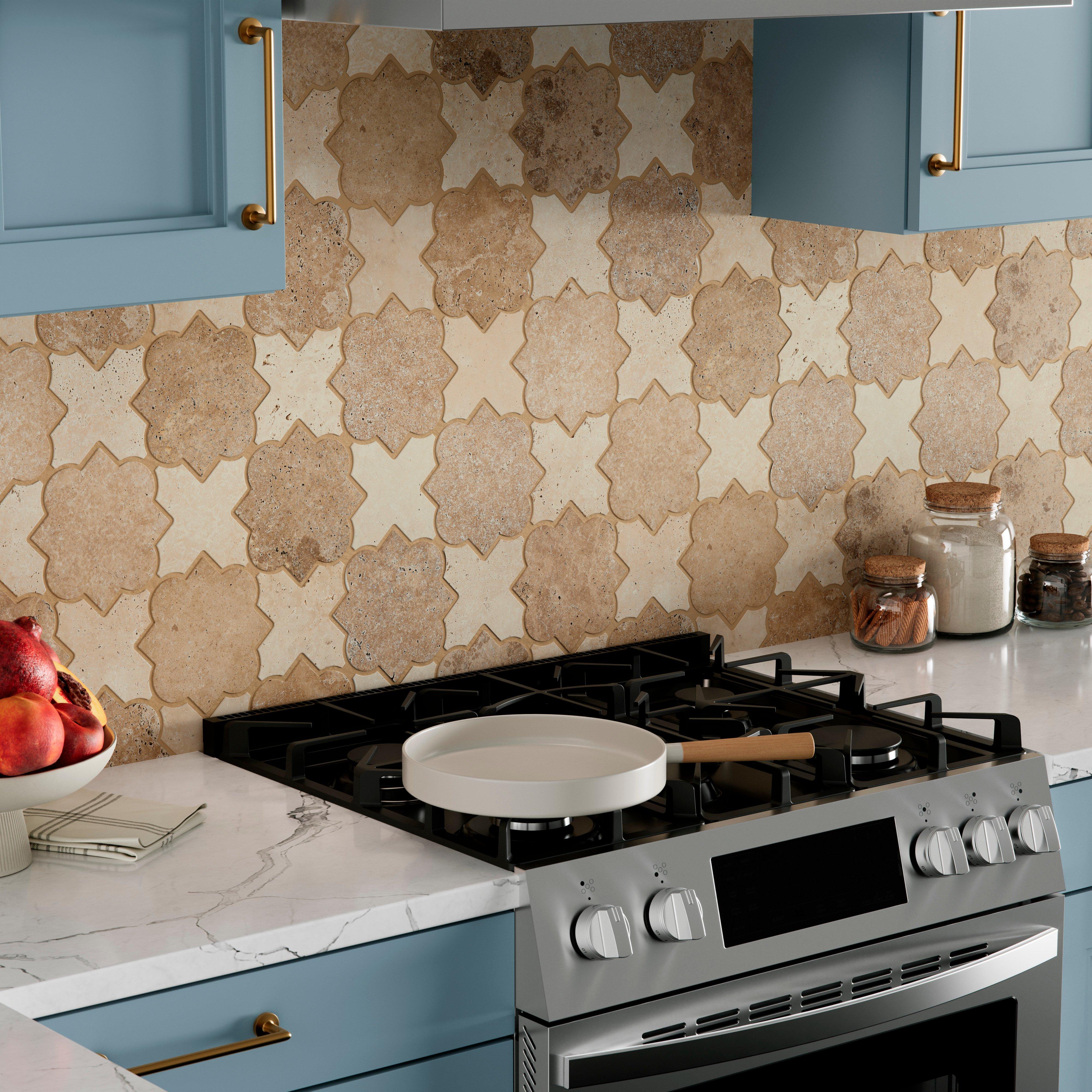 Pietra Terra Tumbled Travertine Mosaic