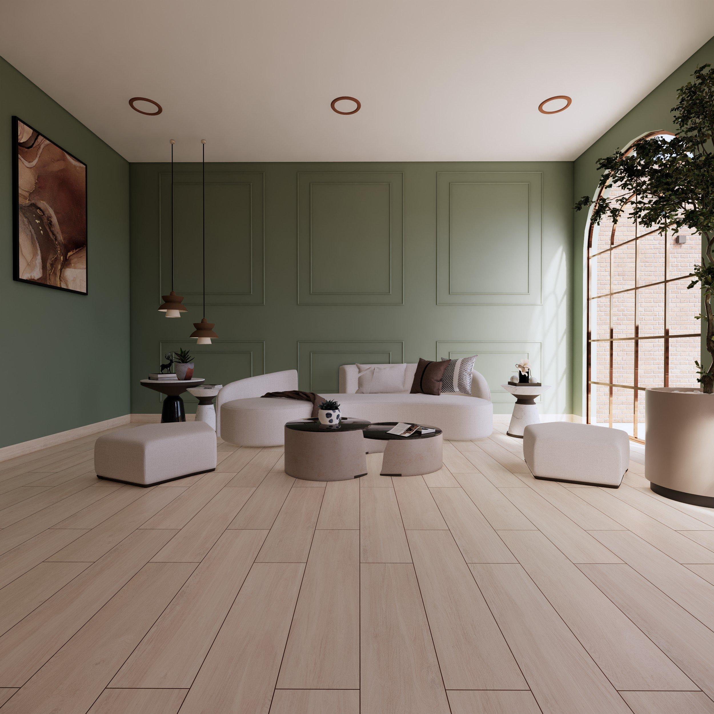 Birch Blonde Wood Plank Matte Ceramic Tile