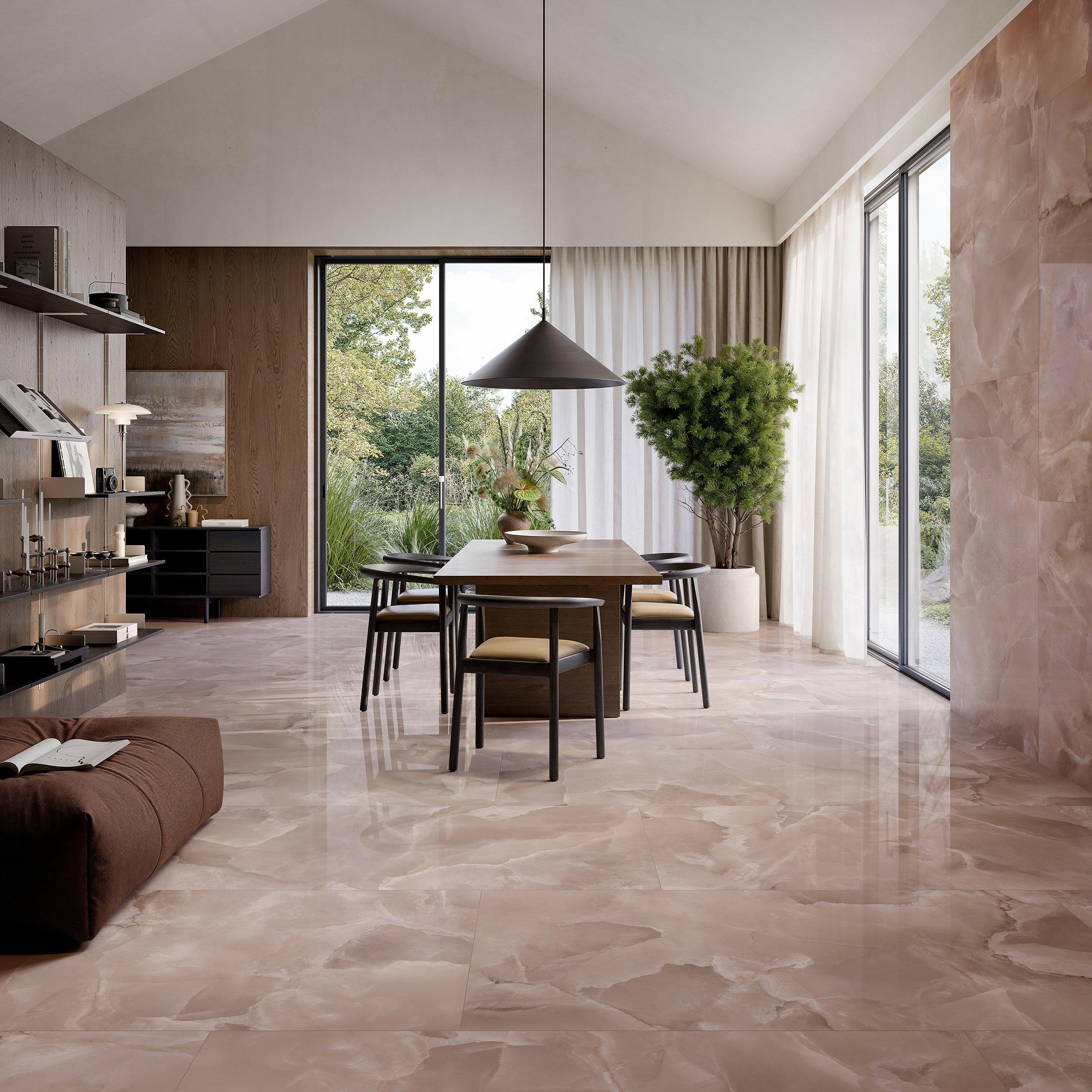 Luminare Rosa Polished Porcelain Tile