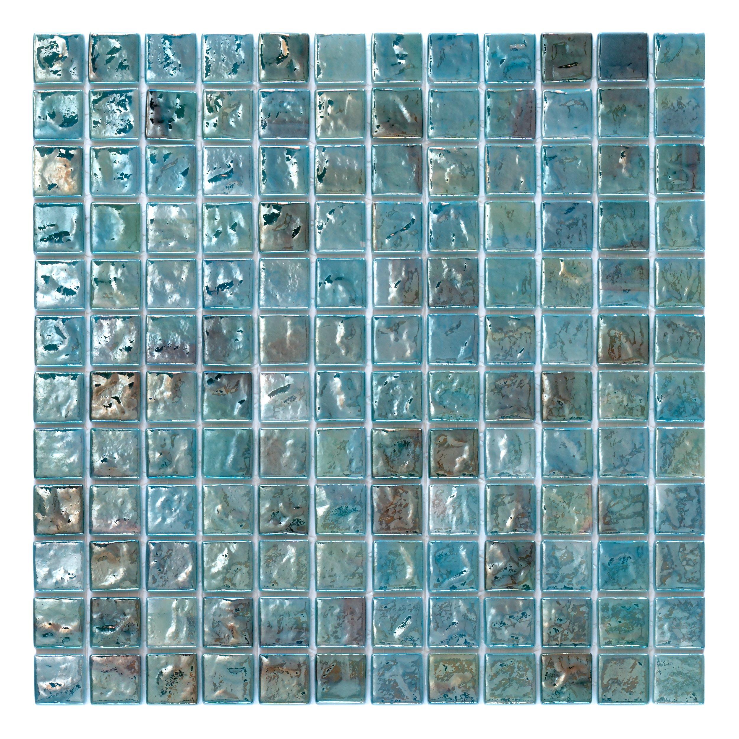 Level Watercolor Malla Square Glass Mosaic