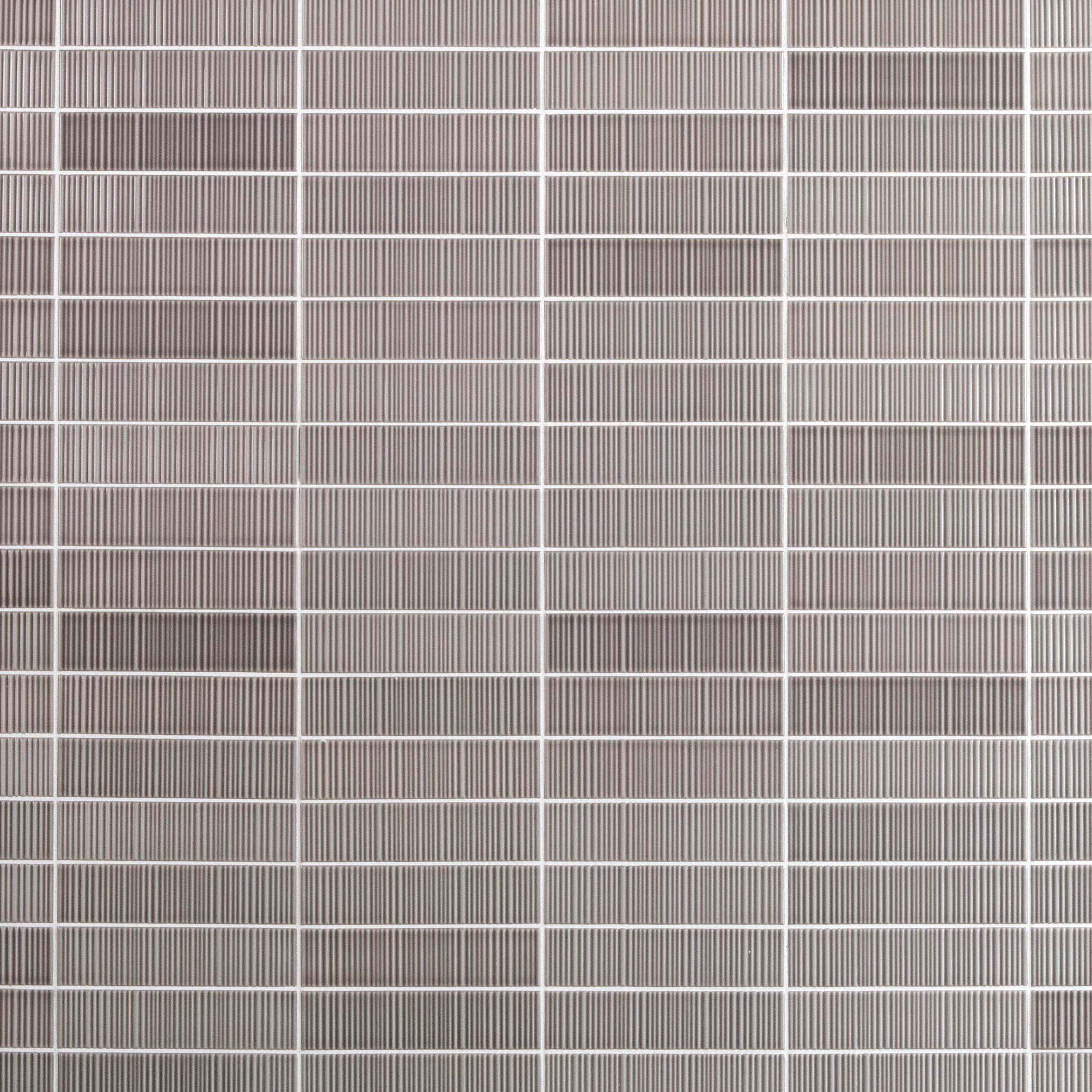 Ribbed Fawn Glossy Ceramic Tile