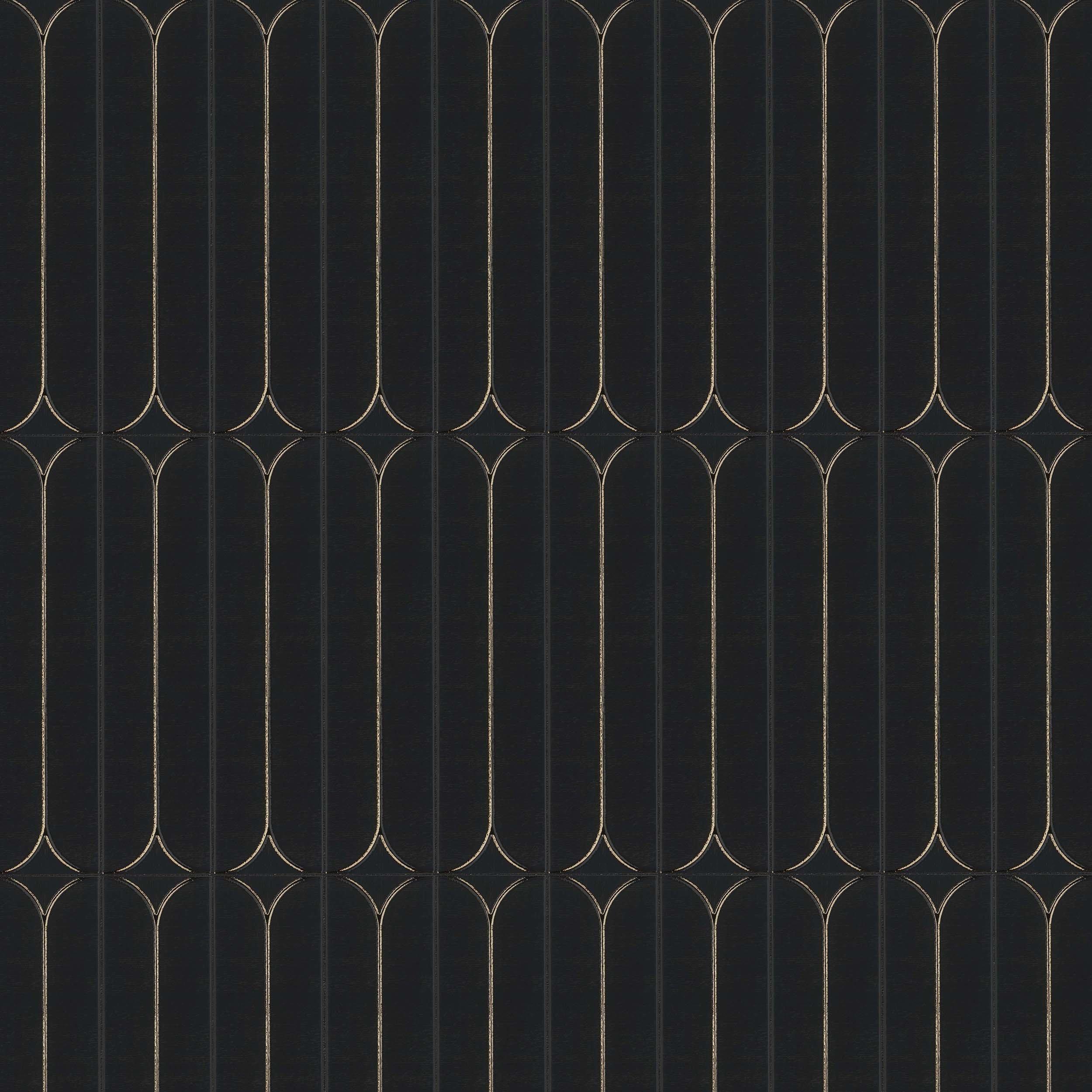 Midcentury Gold Matte Ceramic Tile