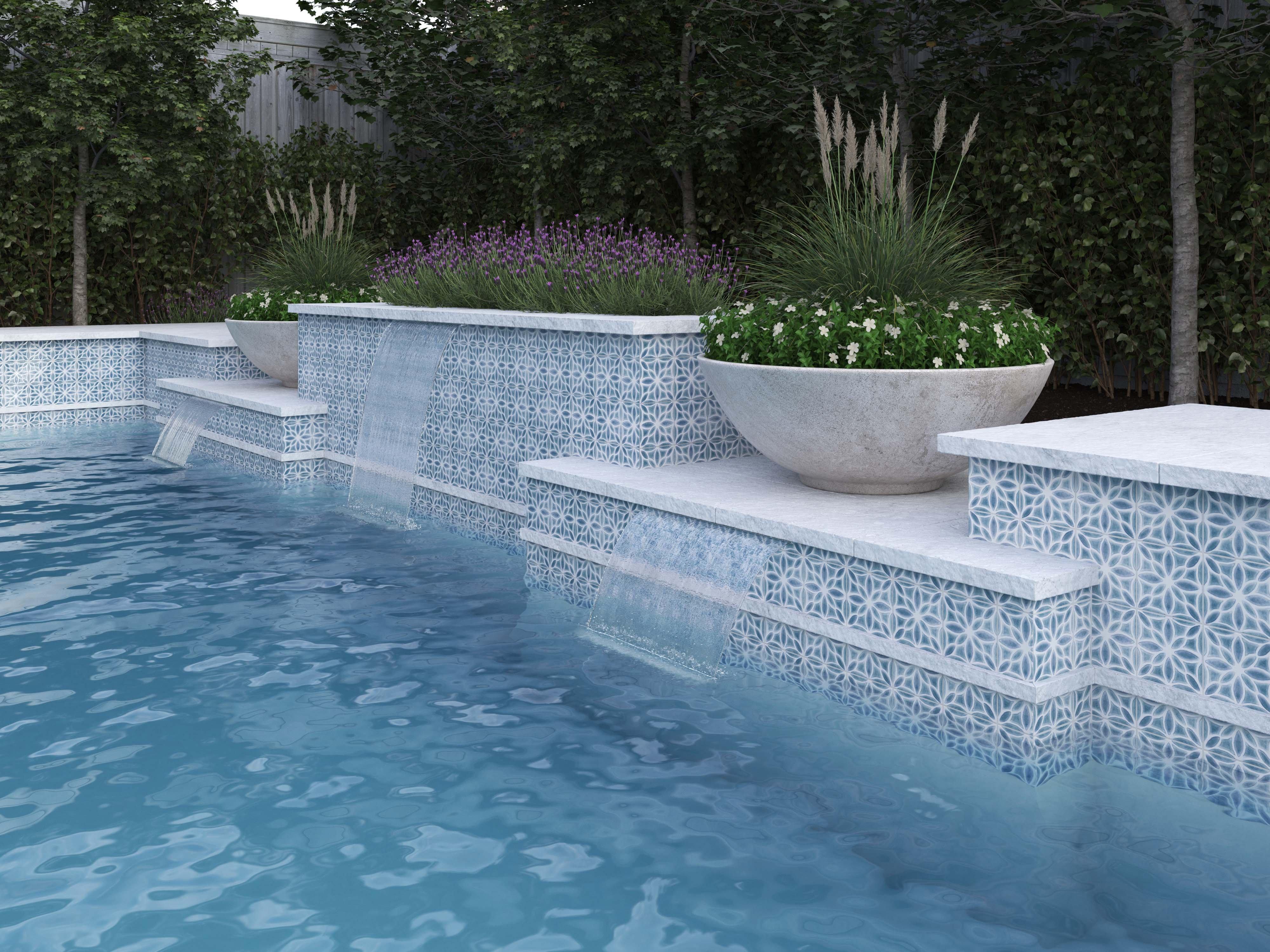 Magnolia Bleu High Gloss Porcelain Tile