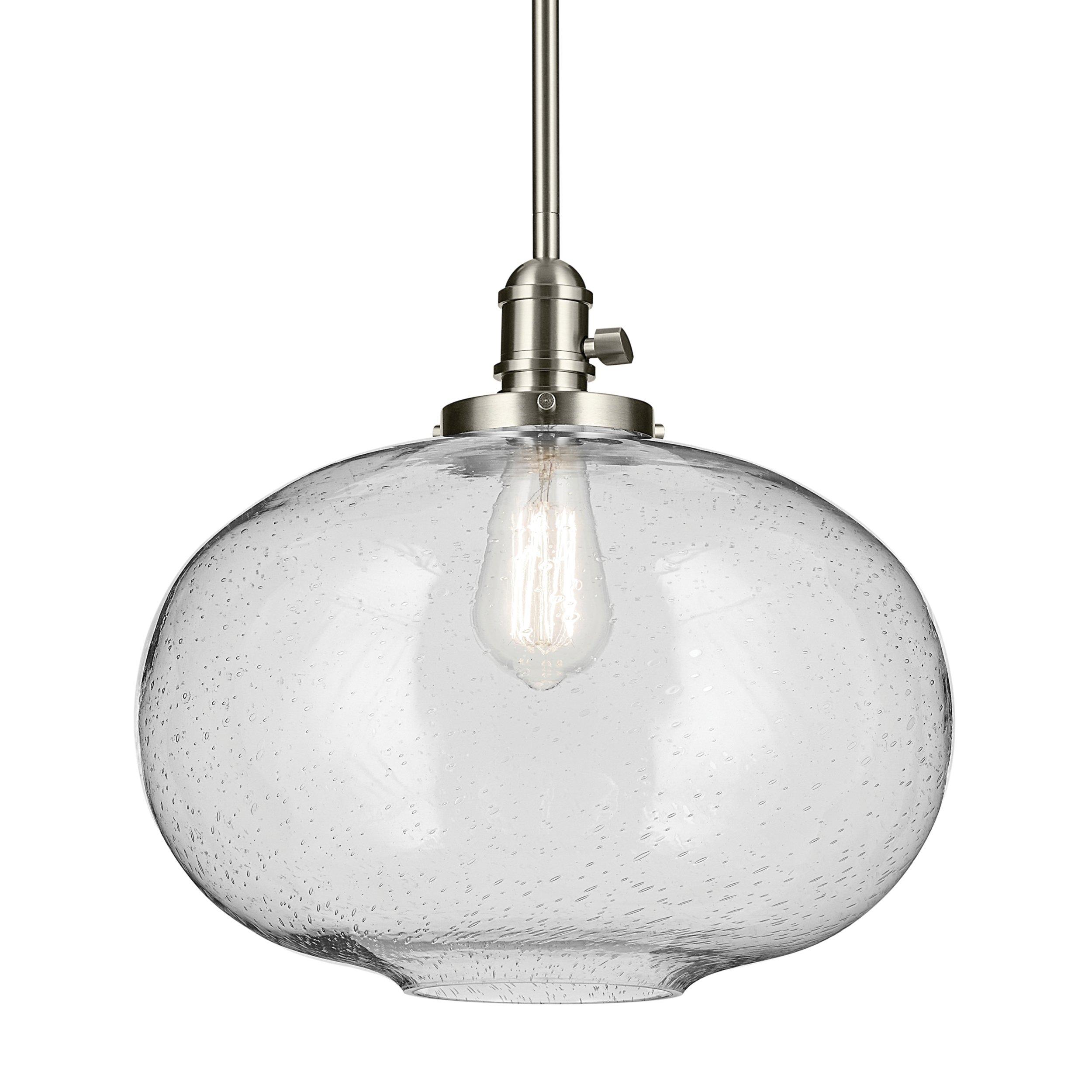 Avery Brushed Nickel Globe Single Pendant Light