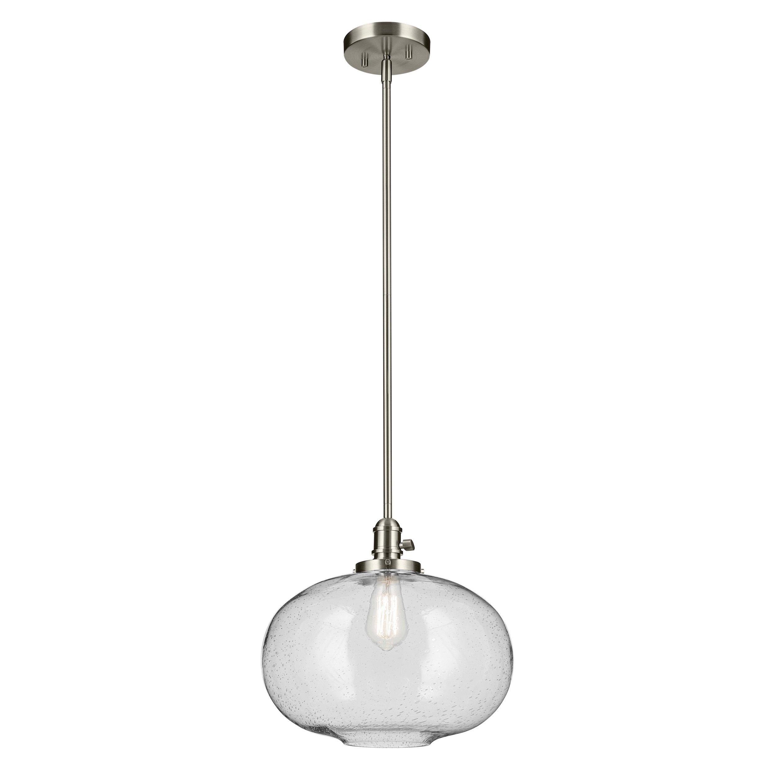Avery Brushed Nickel Globe Single Pendant Light
