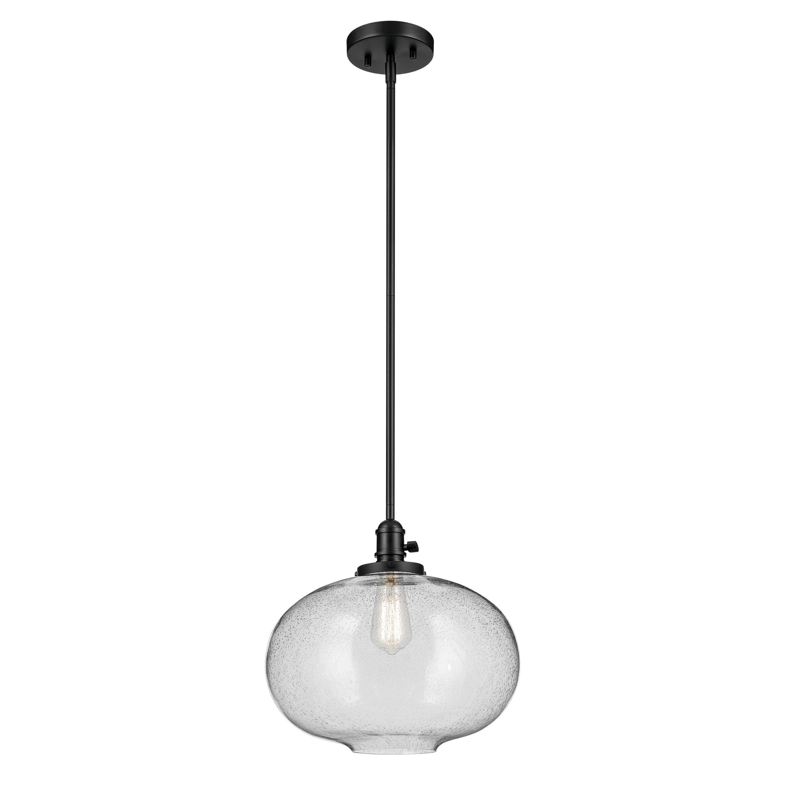 Avery Matte Black Globe Single Pendant Light