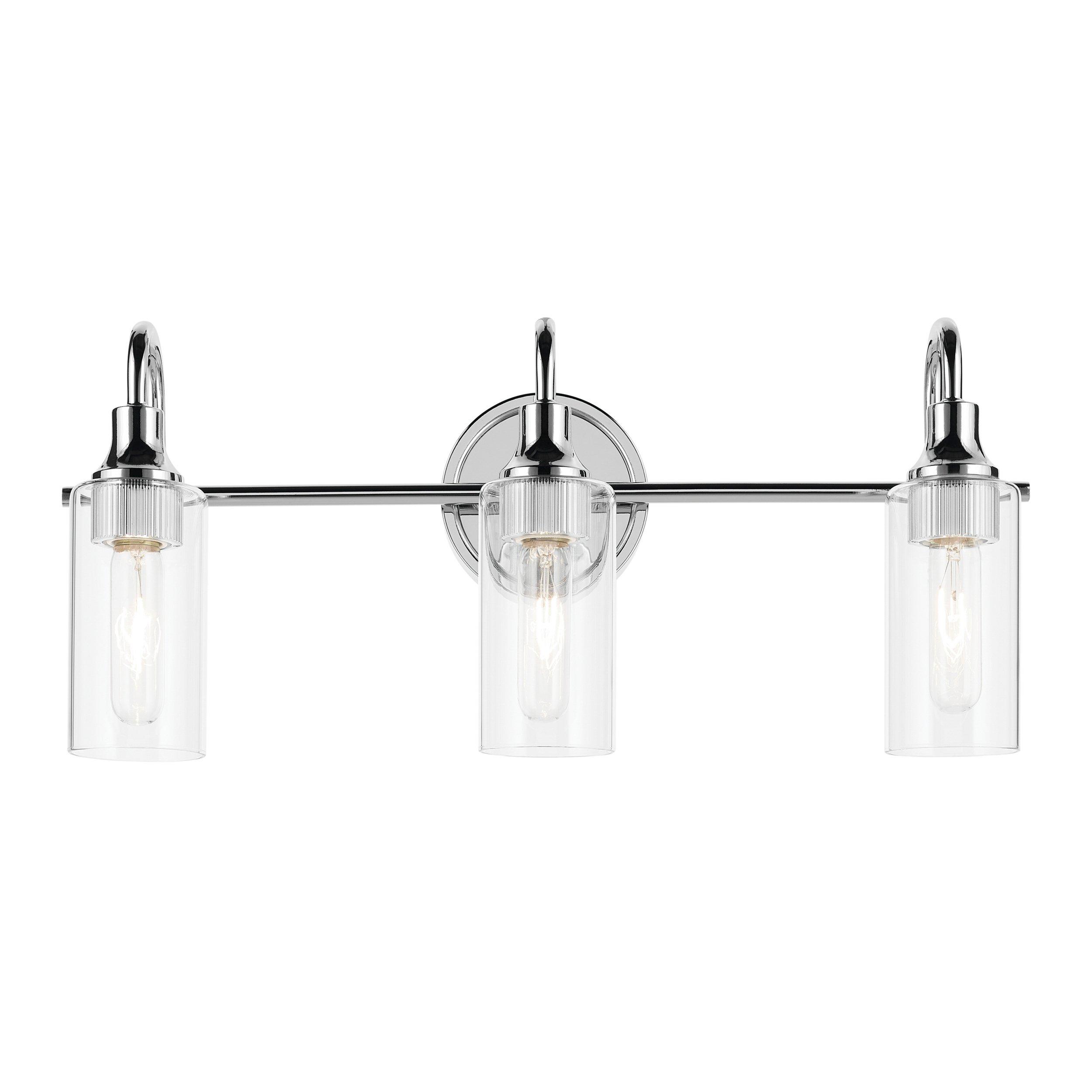 Kavi Polished Chrome Triple Vanity Light