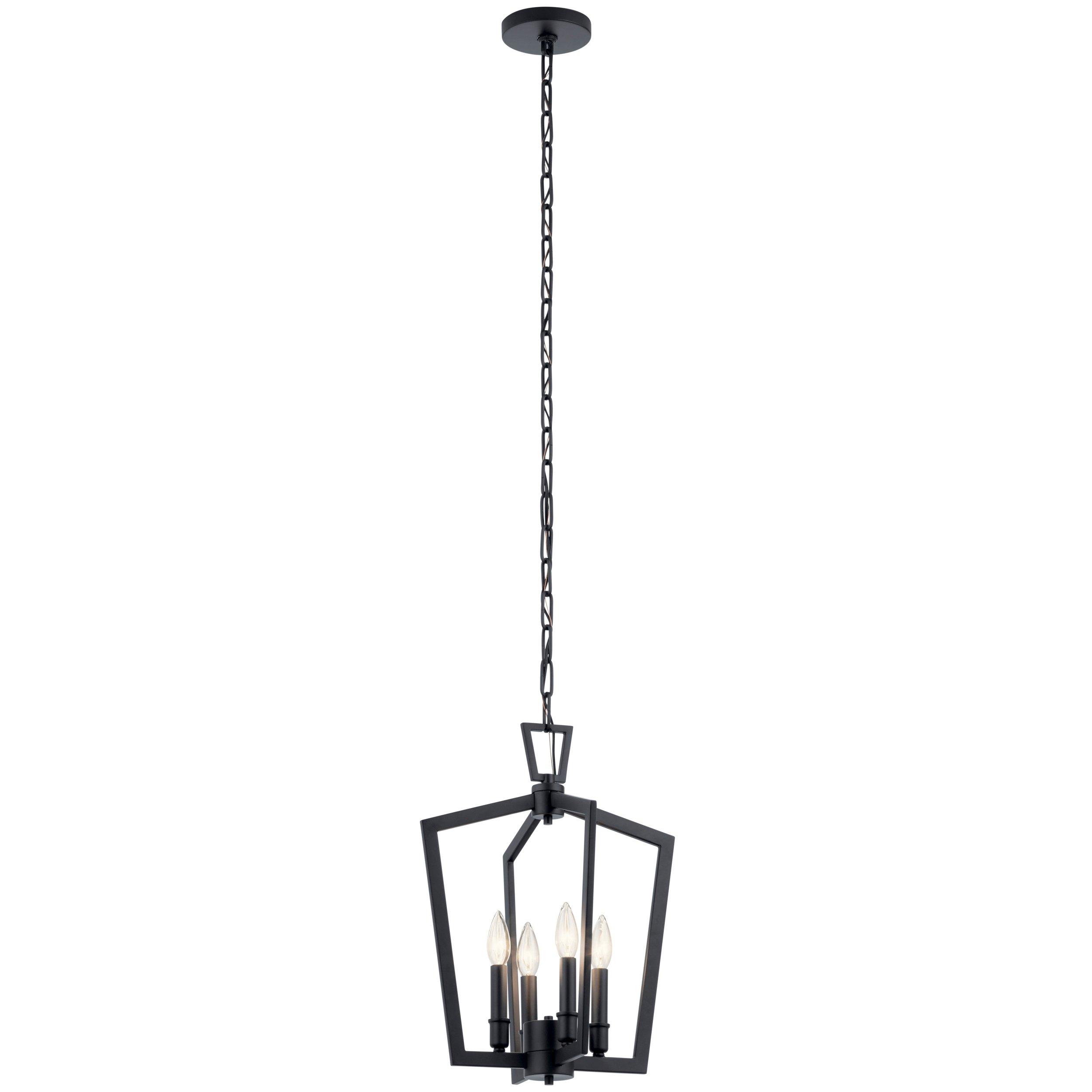 Abbotswell Matte Black Quadruple Pendant Light