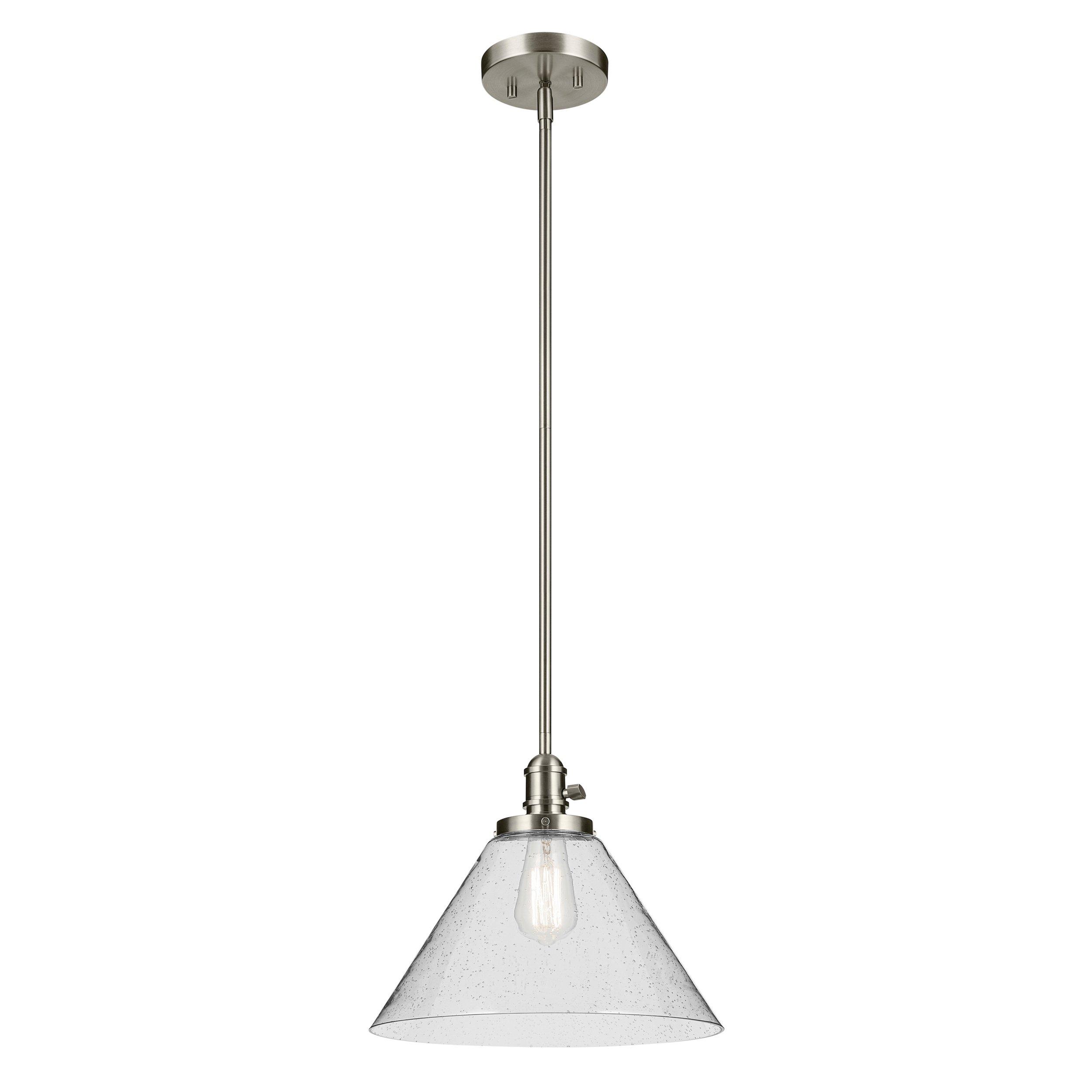 Avery Brushed Nickel Cone Single Pendant Light