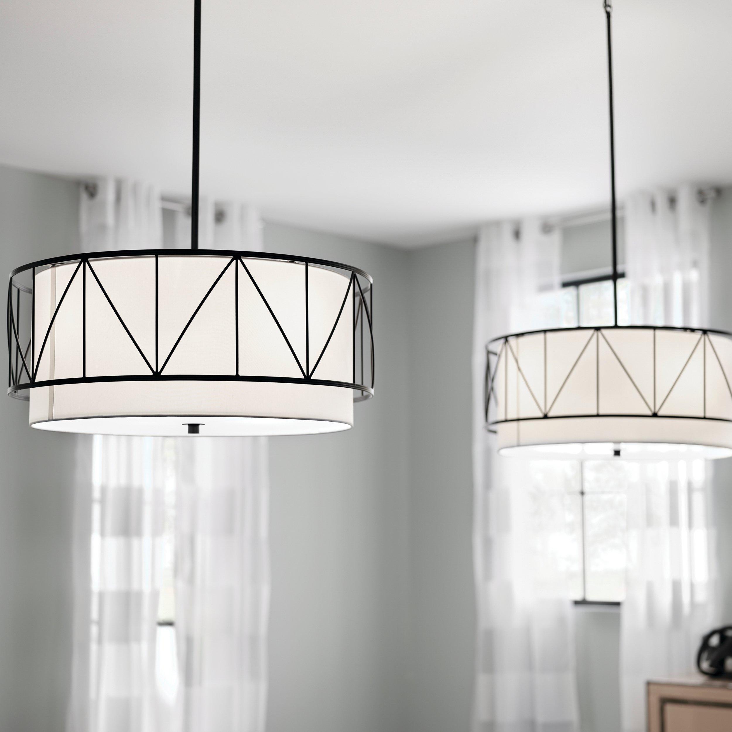 Birkleigh Matte Black Quadruple Pendant Light
