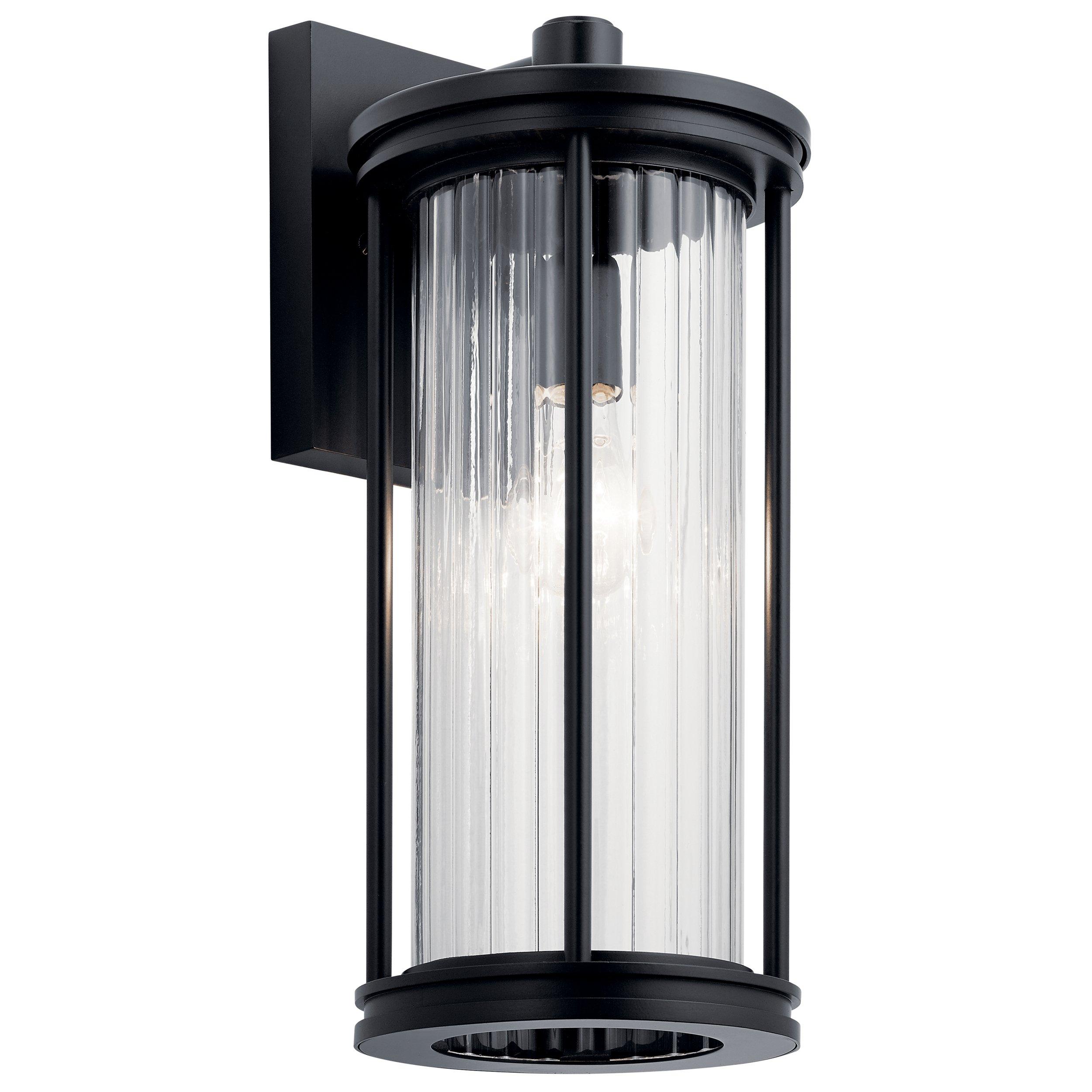 Barras Tetured Black Outdoor Single Sconce