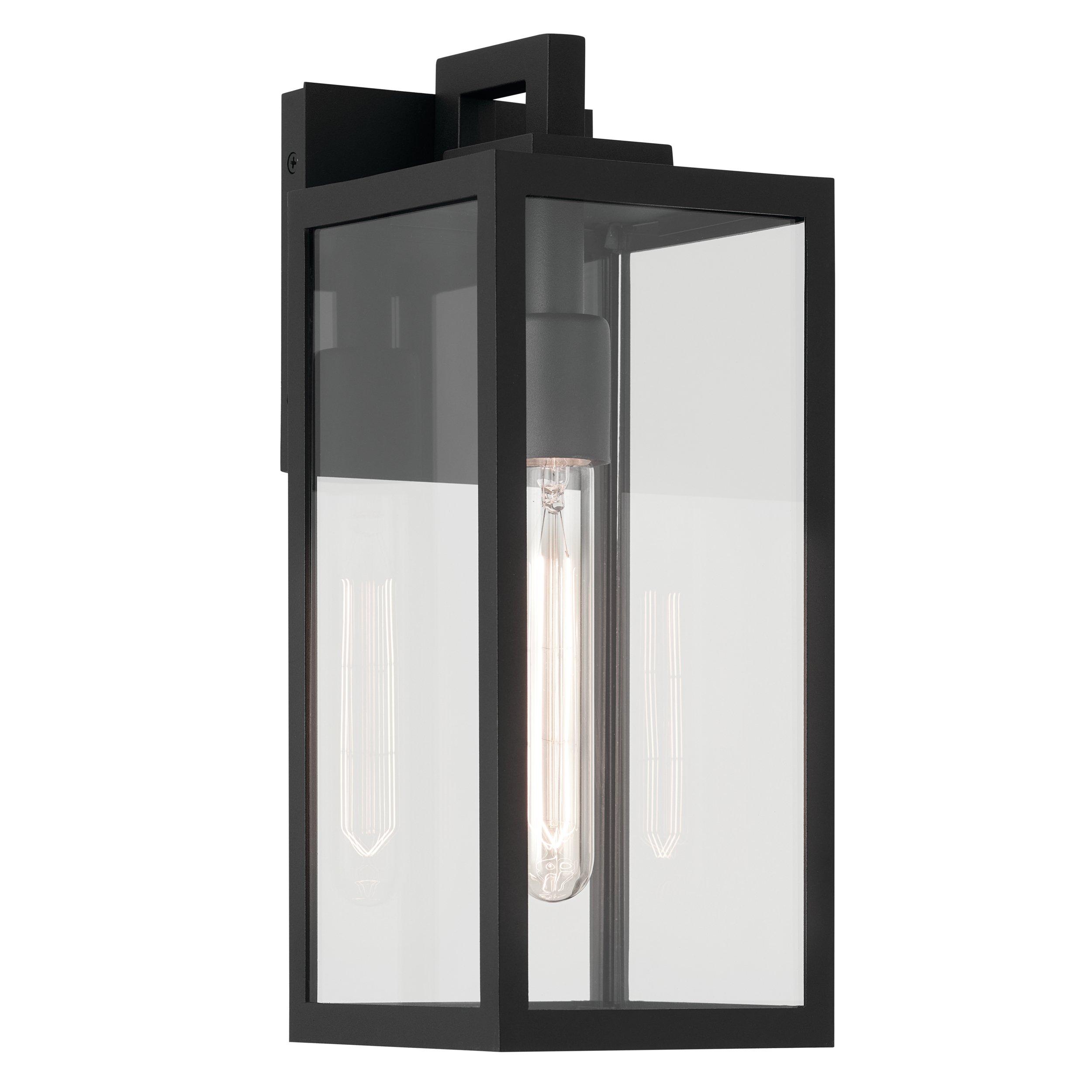 Branner 14 in. Textured Black Outdoor Single Sconce