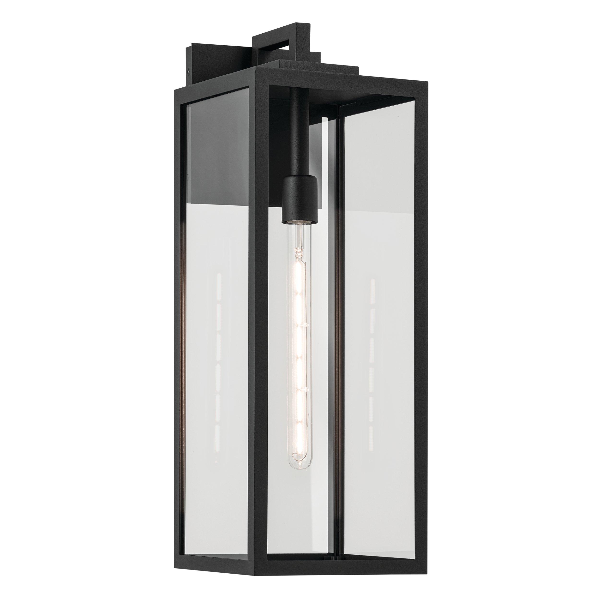 Branner 24 in. Textured Black Outdoor Single Sconce