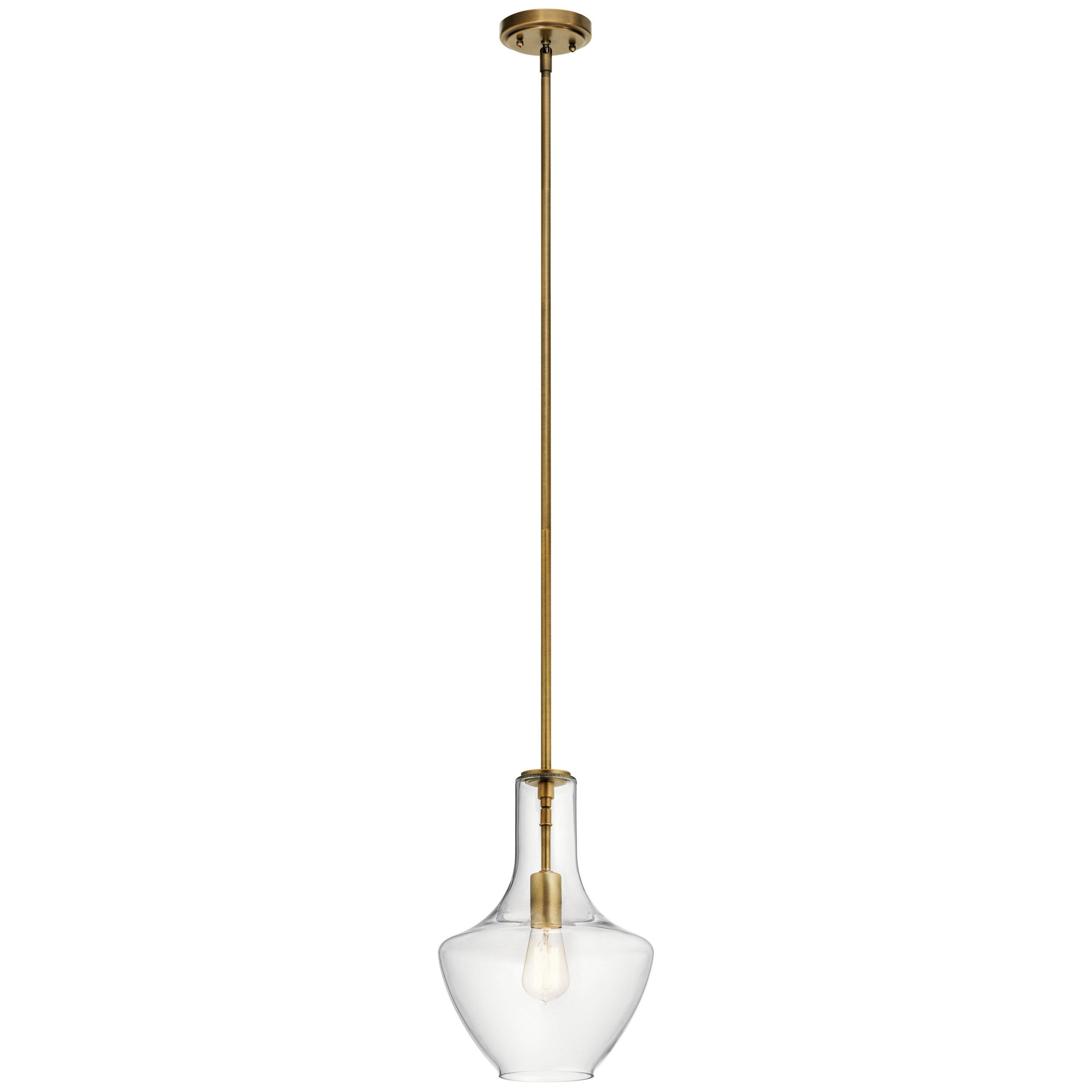 Everly 15.25 in.Brushed Gold Single Pendant Light