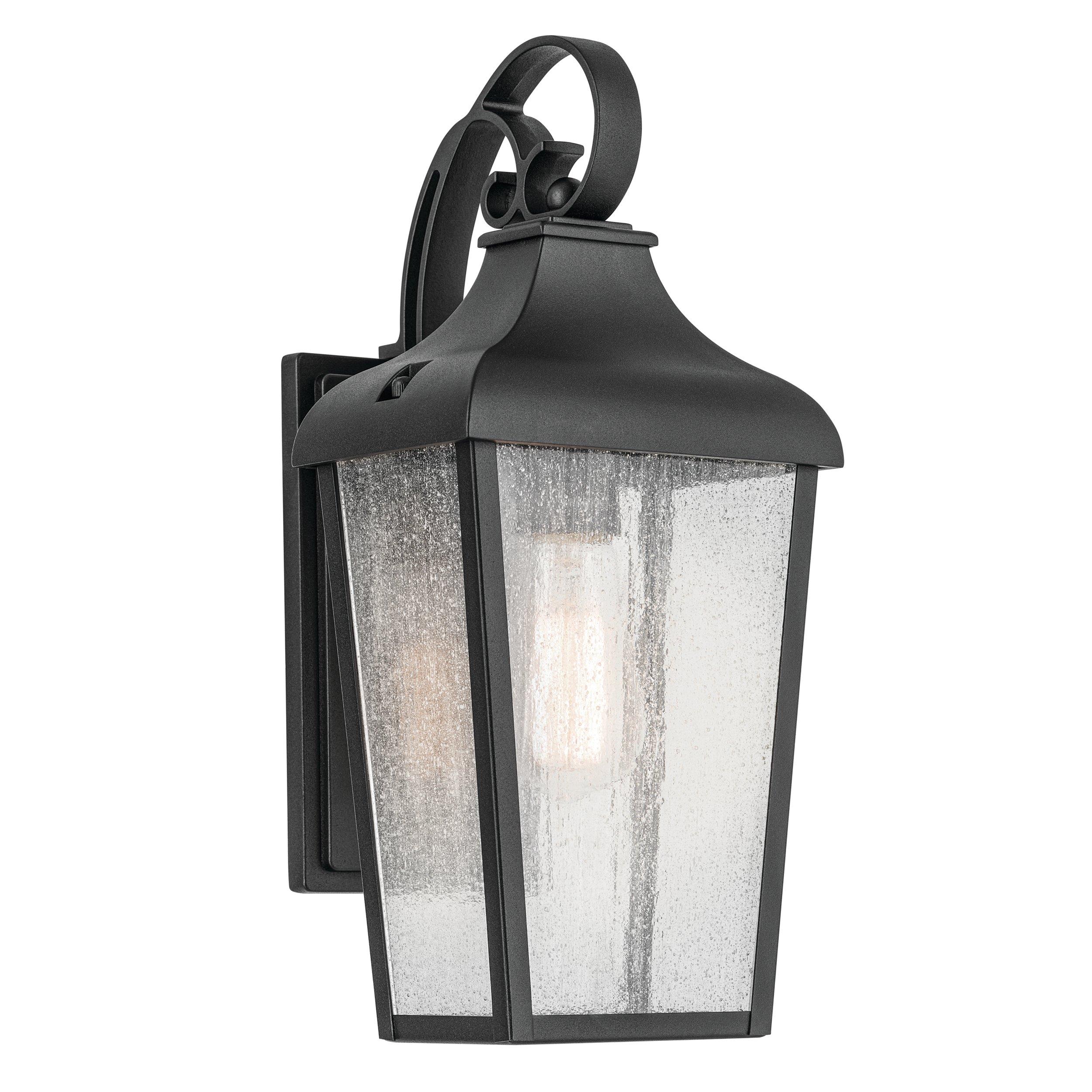 Forestdale Textured Black Outdoor Single Sconce