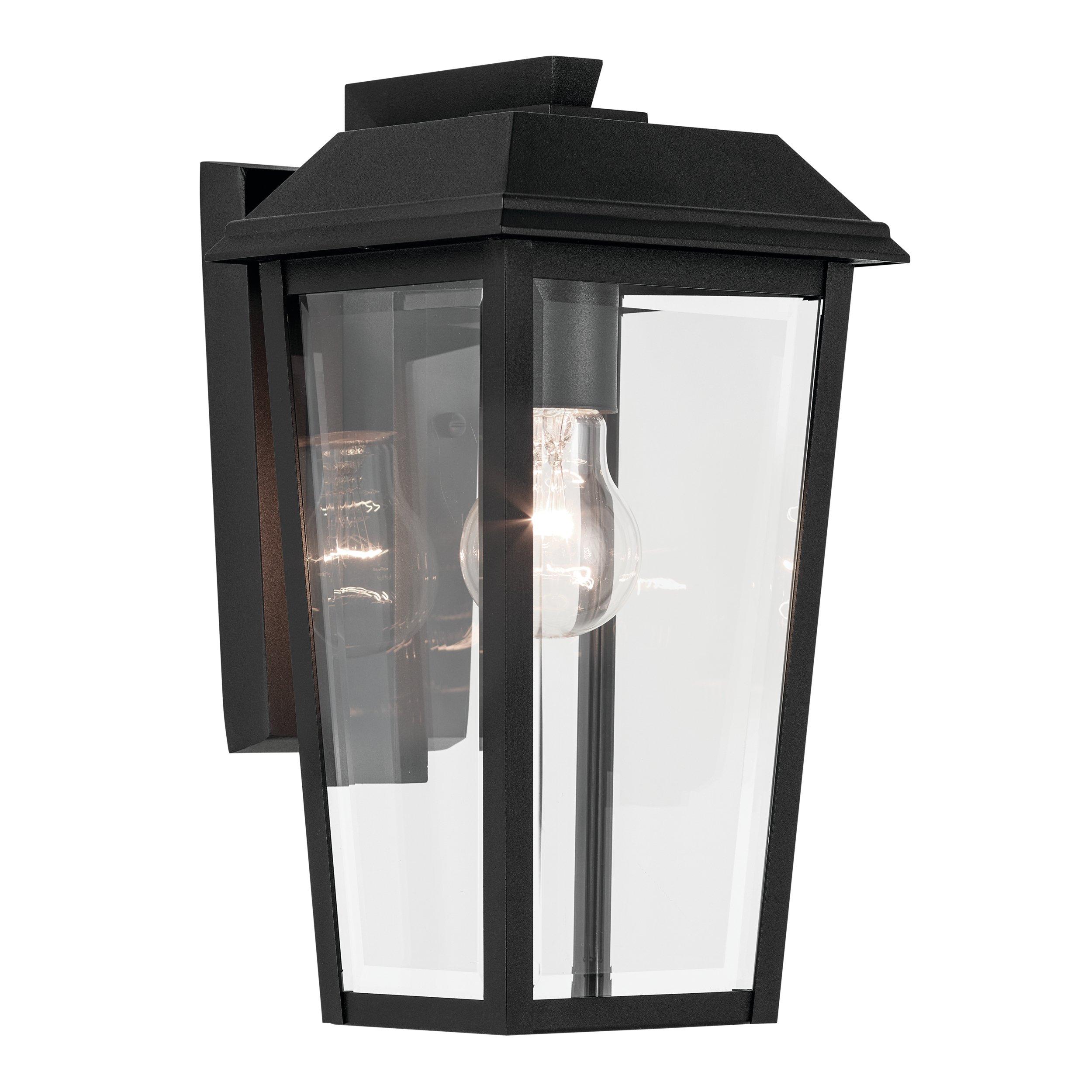Mathus 13 in. Textured Black Outdoor Single Sconce