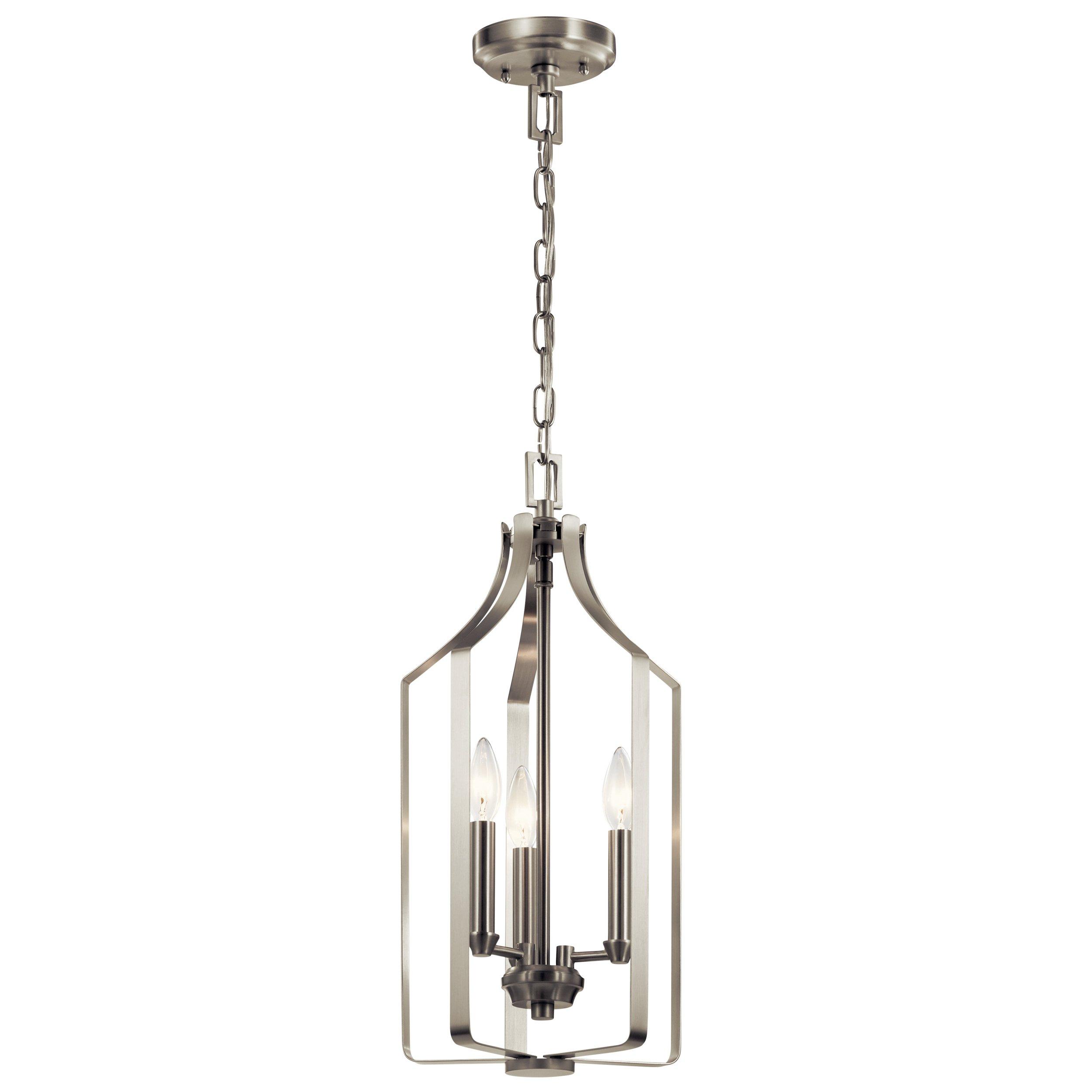 Morrigan Brushed Nickel Triple Pendant Light