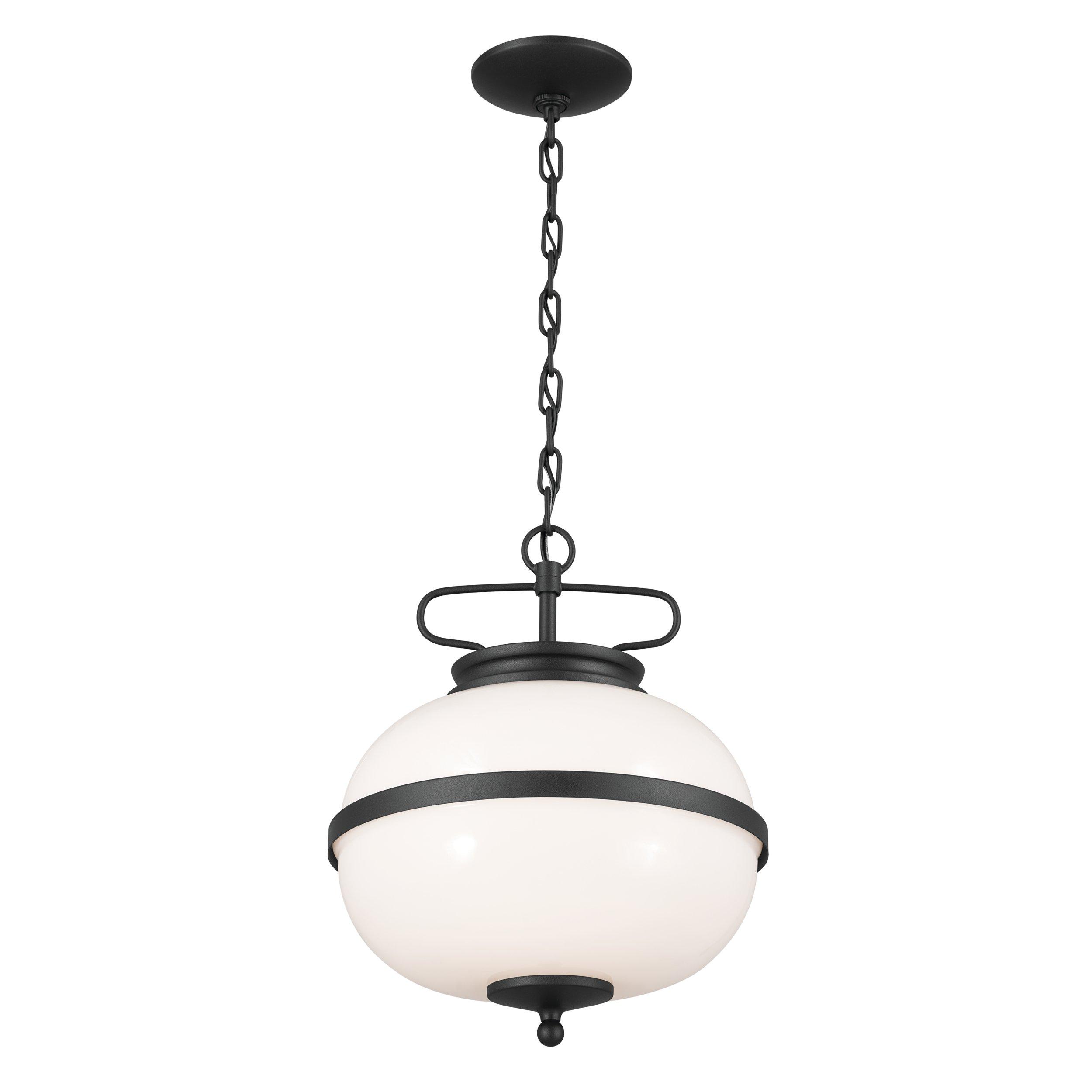 Opal Textured Black Double Pendant Light