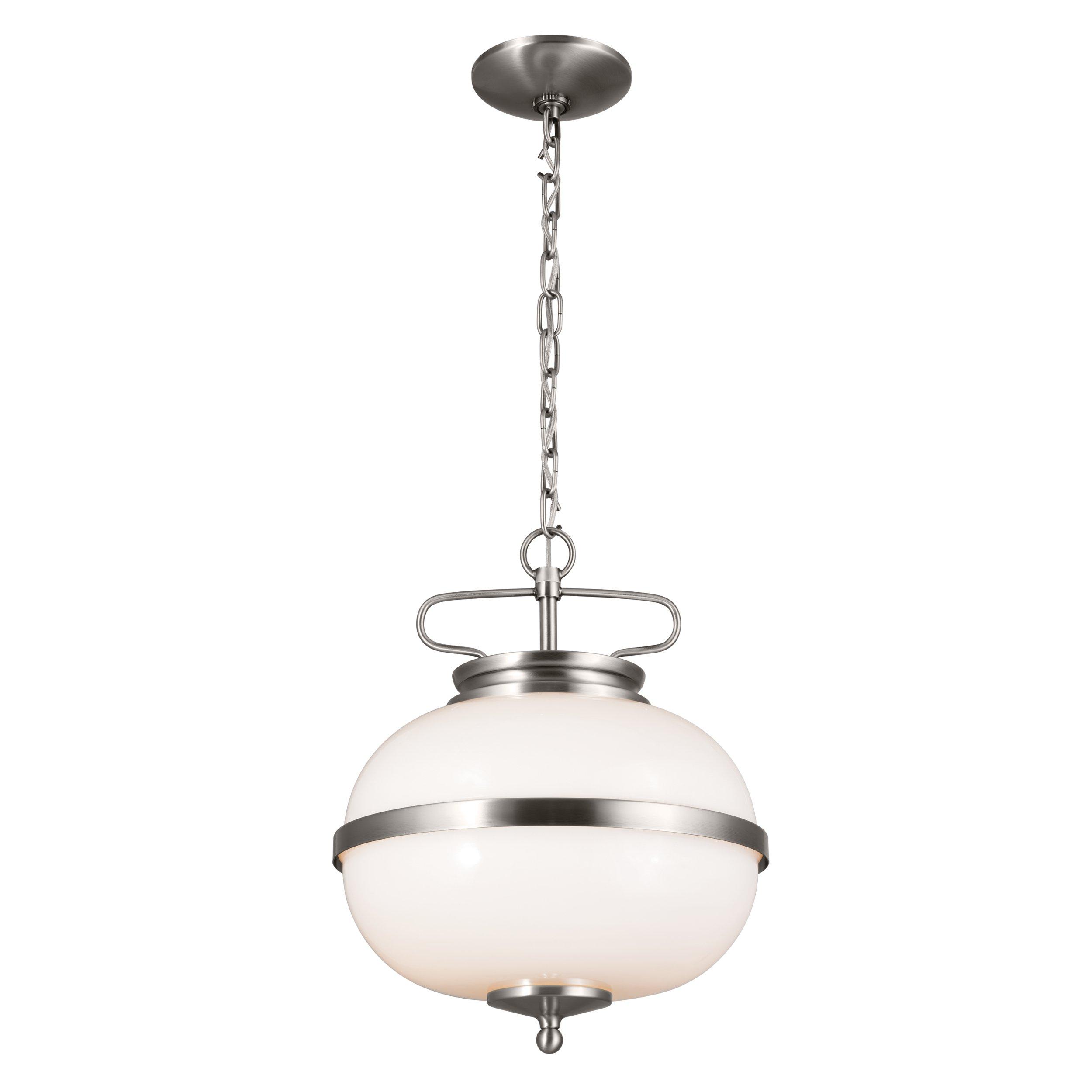 Opal Pewter Double Pendant Light
