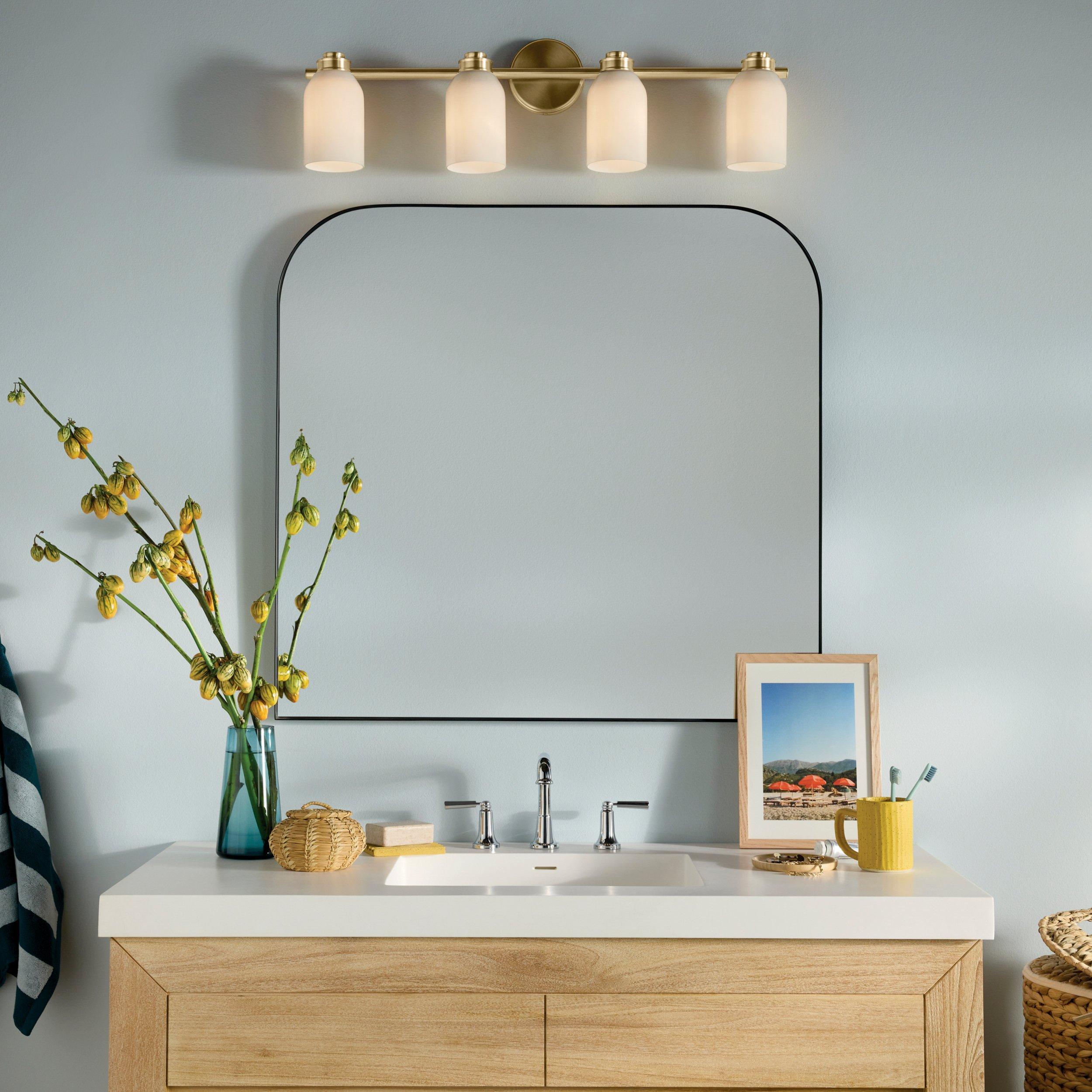 Shae Brushed Gold Quadruple Vanity Light