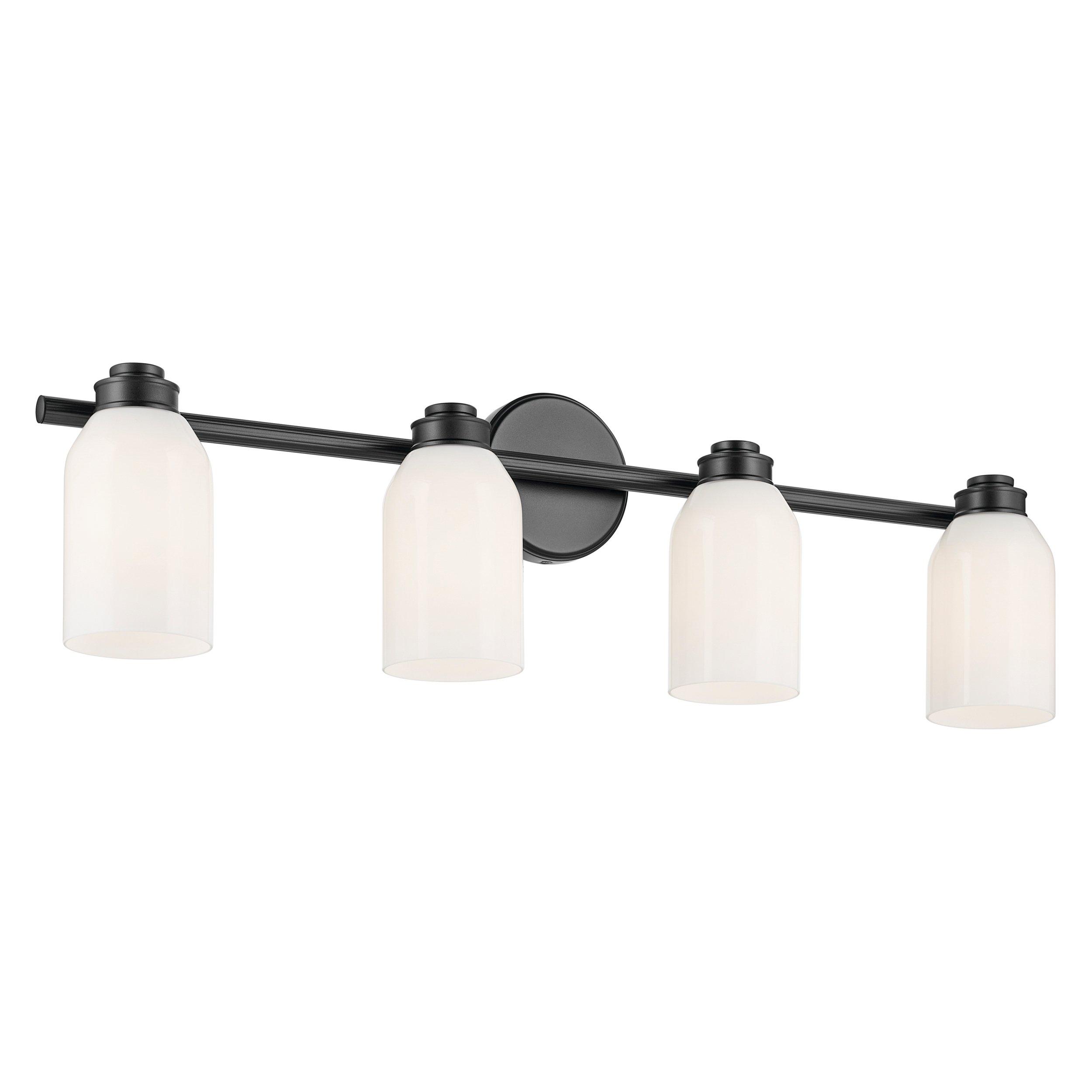 Shae Matte Black Quadruple Vanity Light