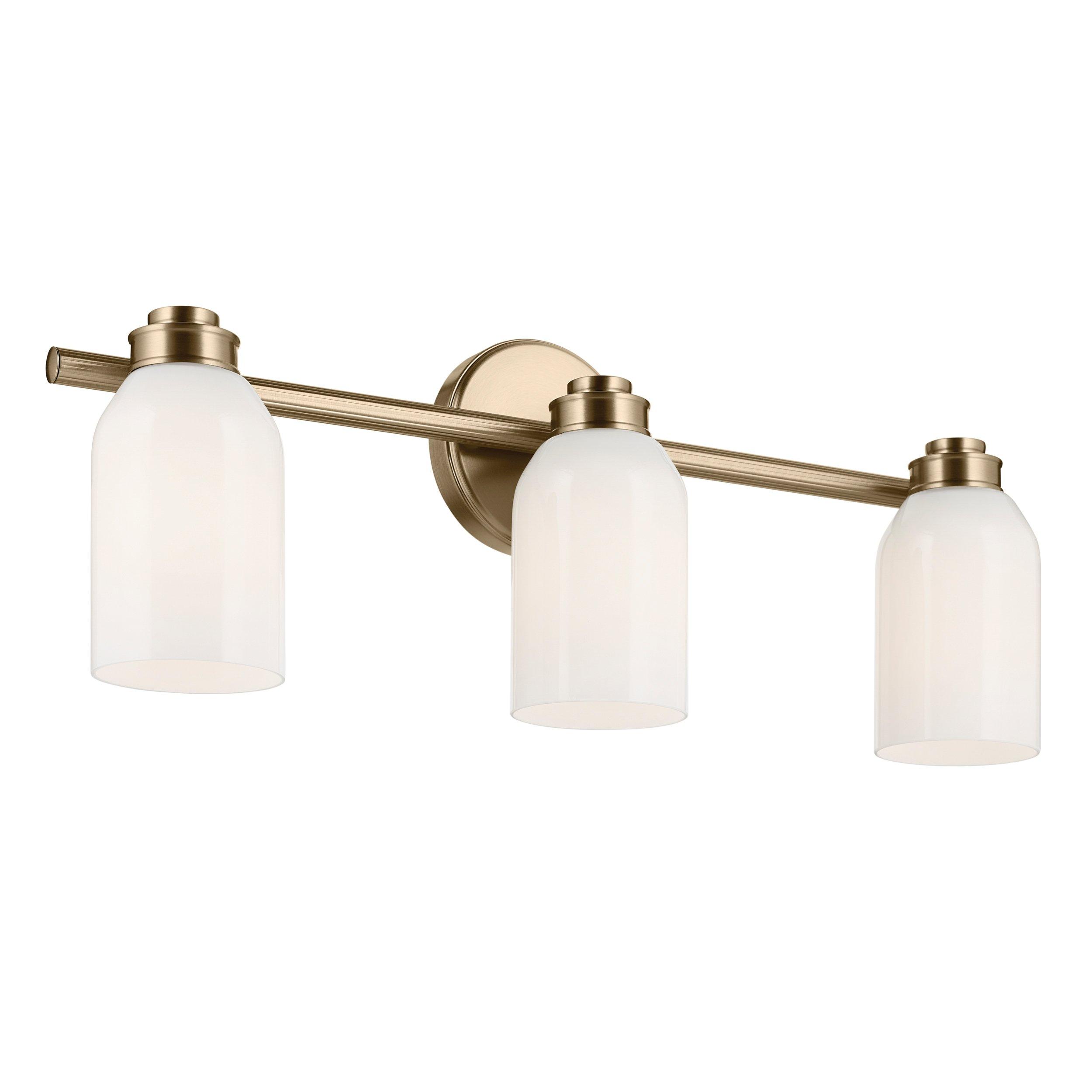 Shae Brushed Gold Triple Vanity Light
