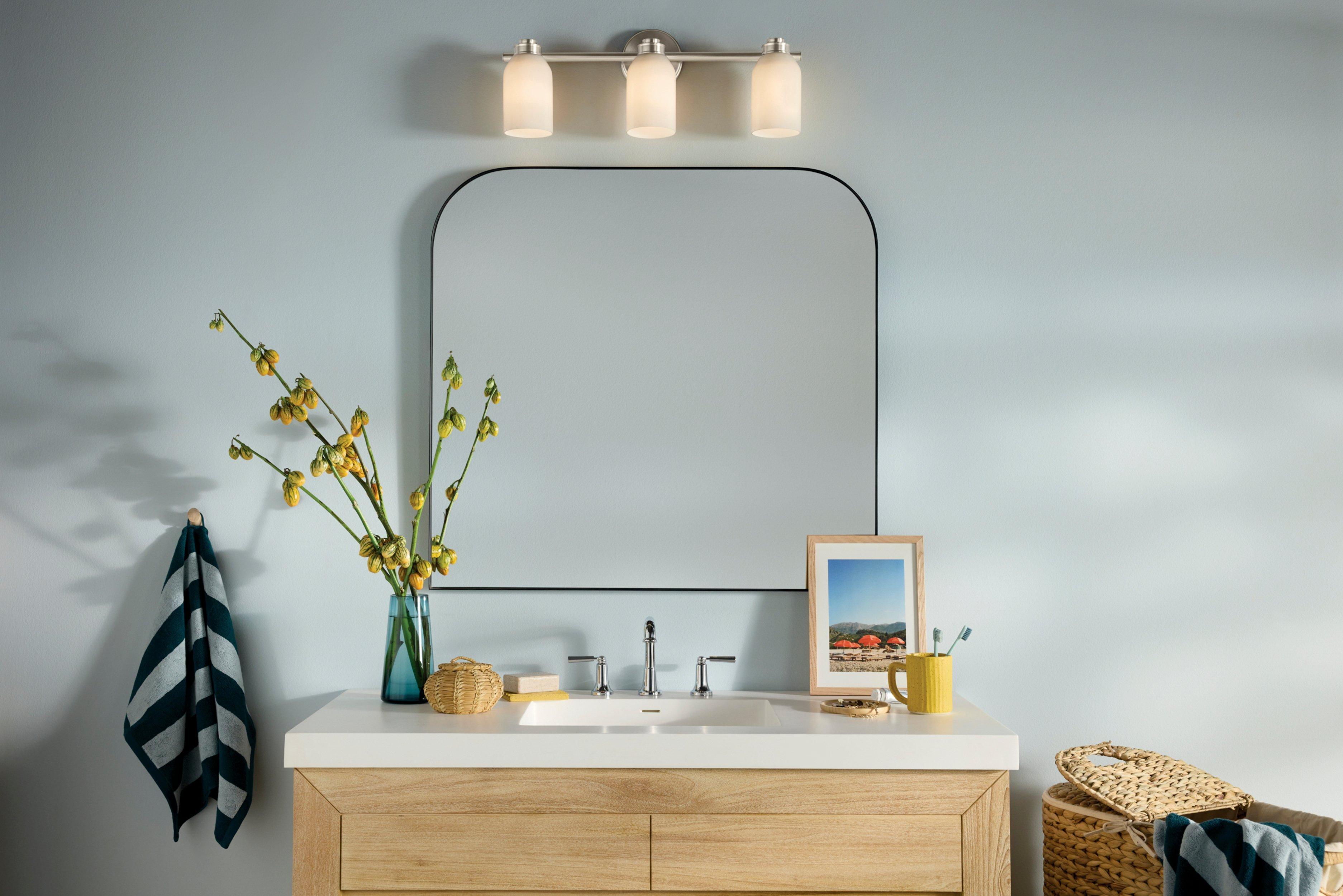 Shae Brushed Nickel Triple Vanity Light