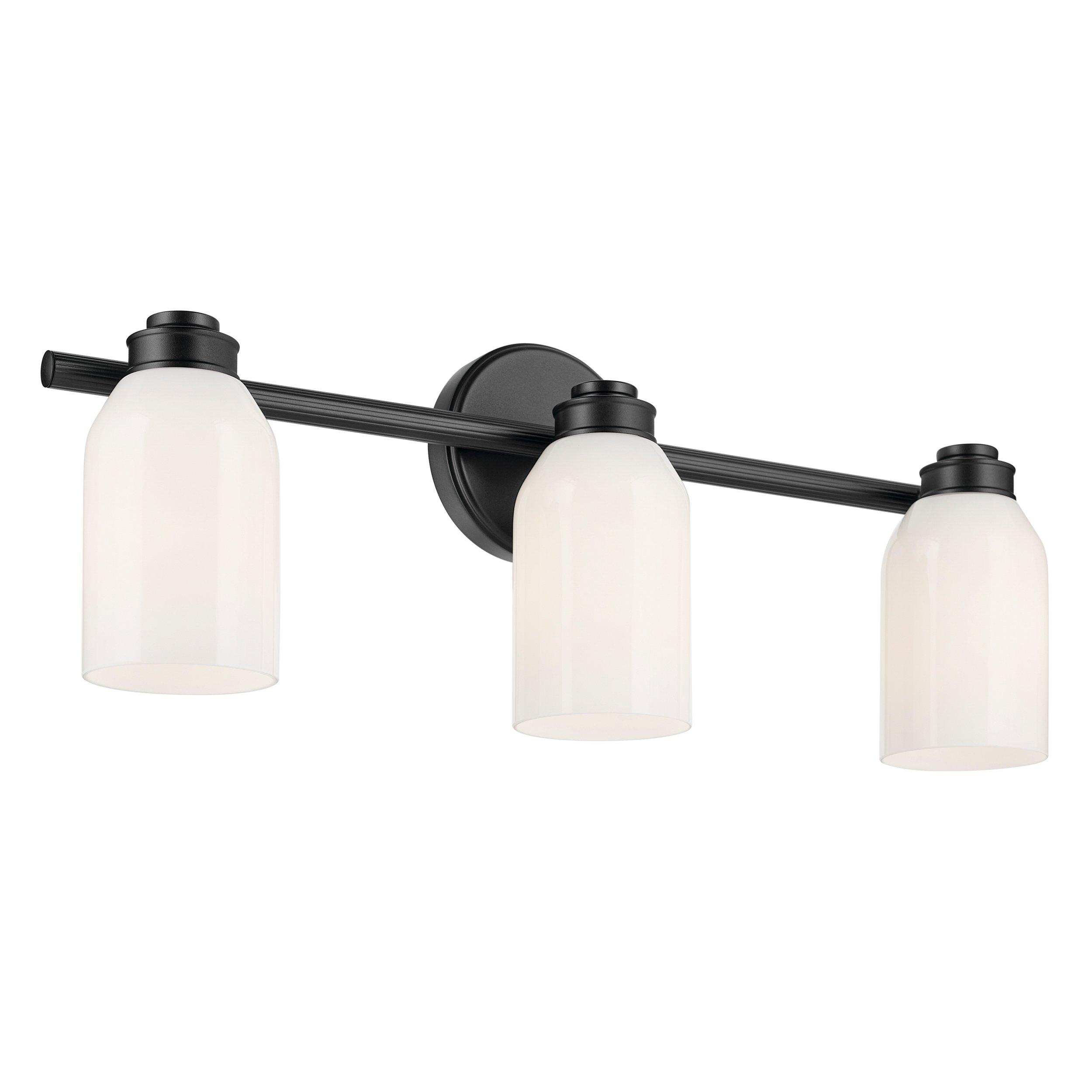 Shae Matte Black Triple Vanity Light