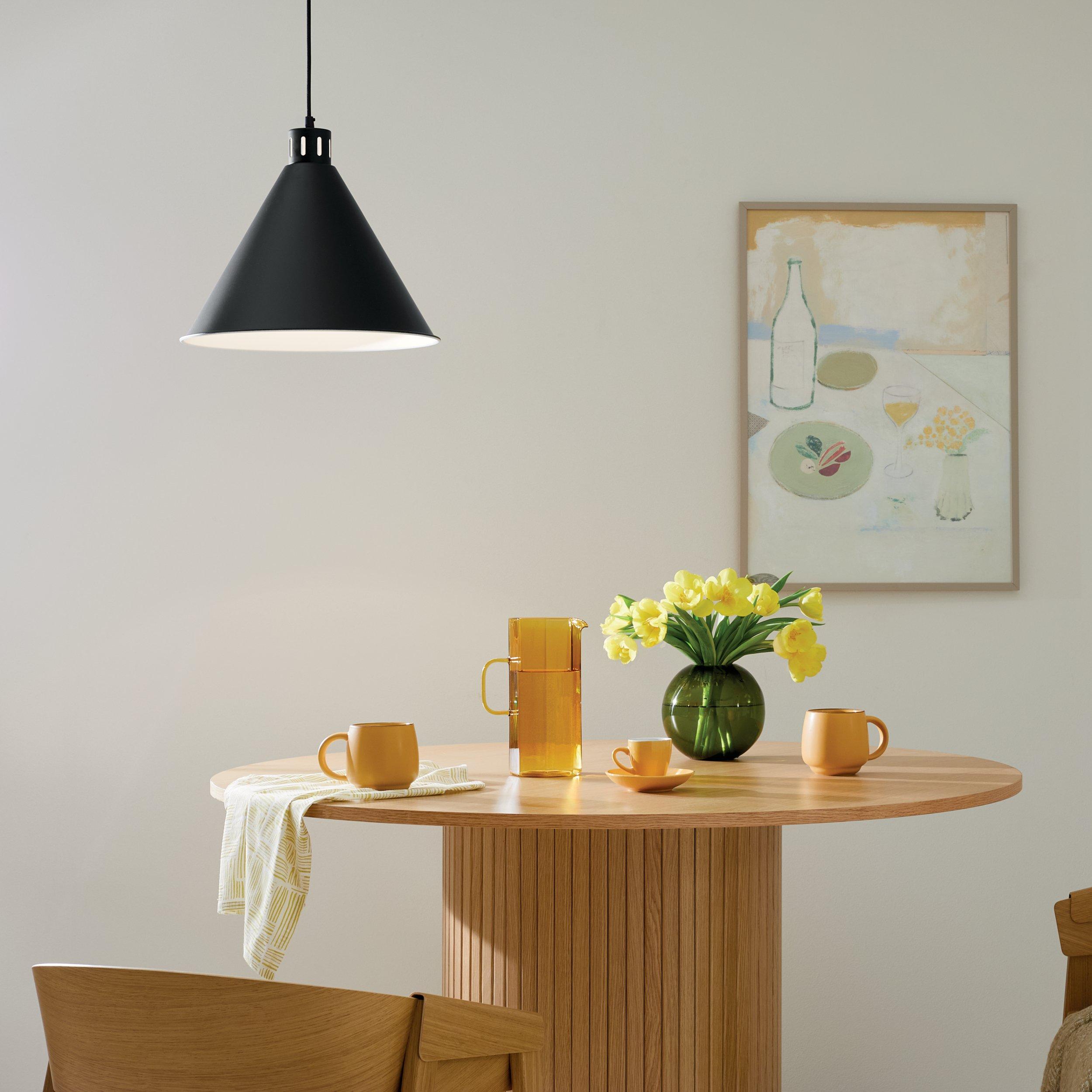 Zailey 16 in. Matte Black Single Pendant Light