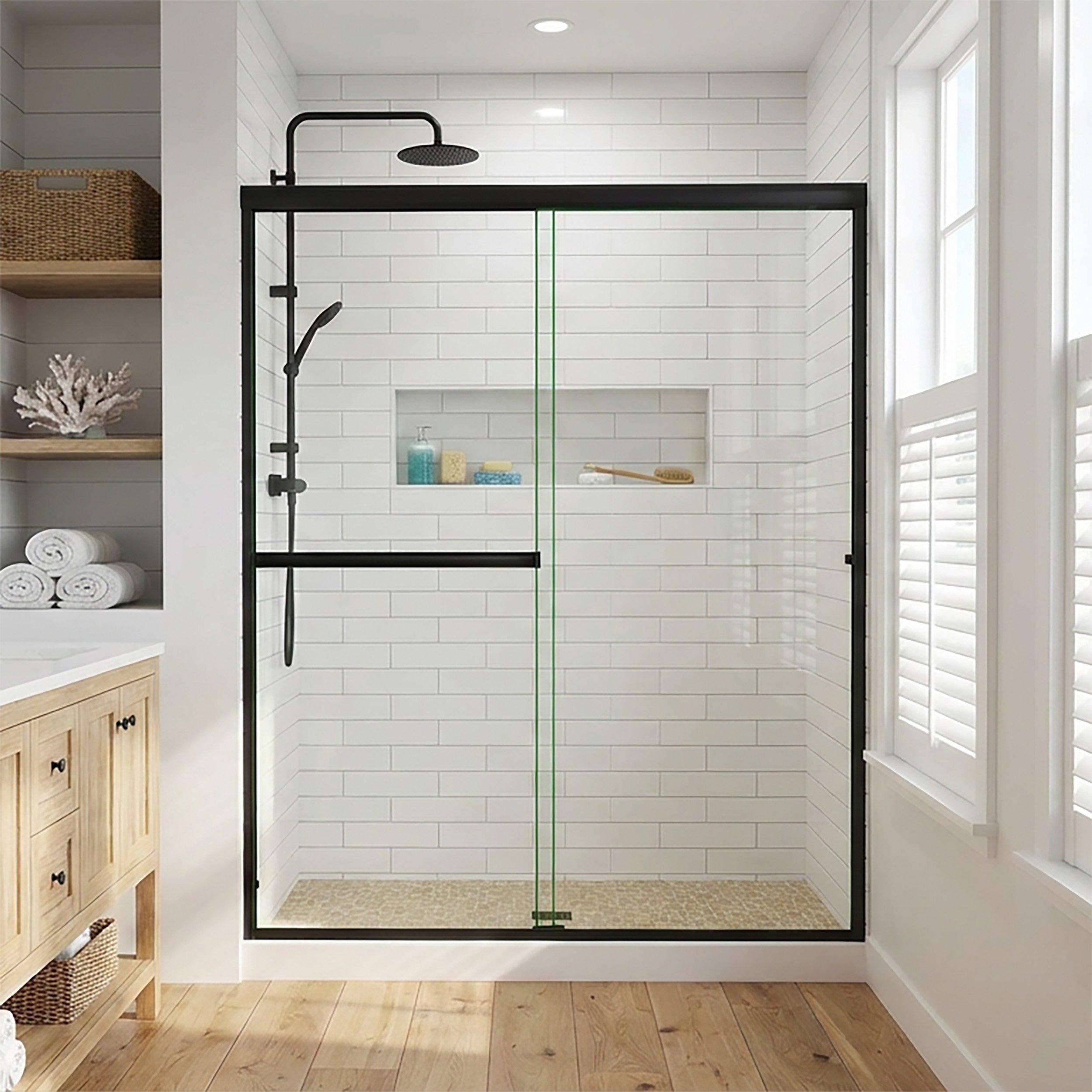 Dade Matte Black Bypass Sliding Shower Door