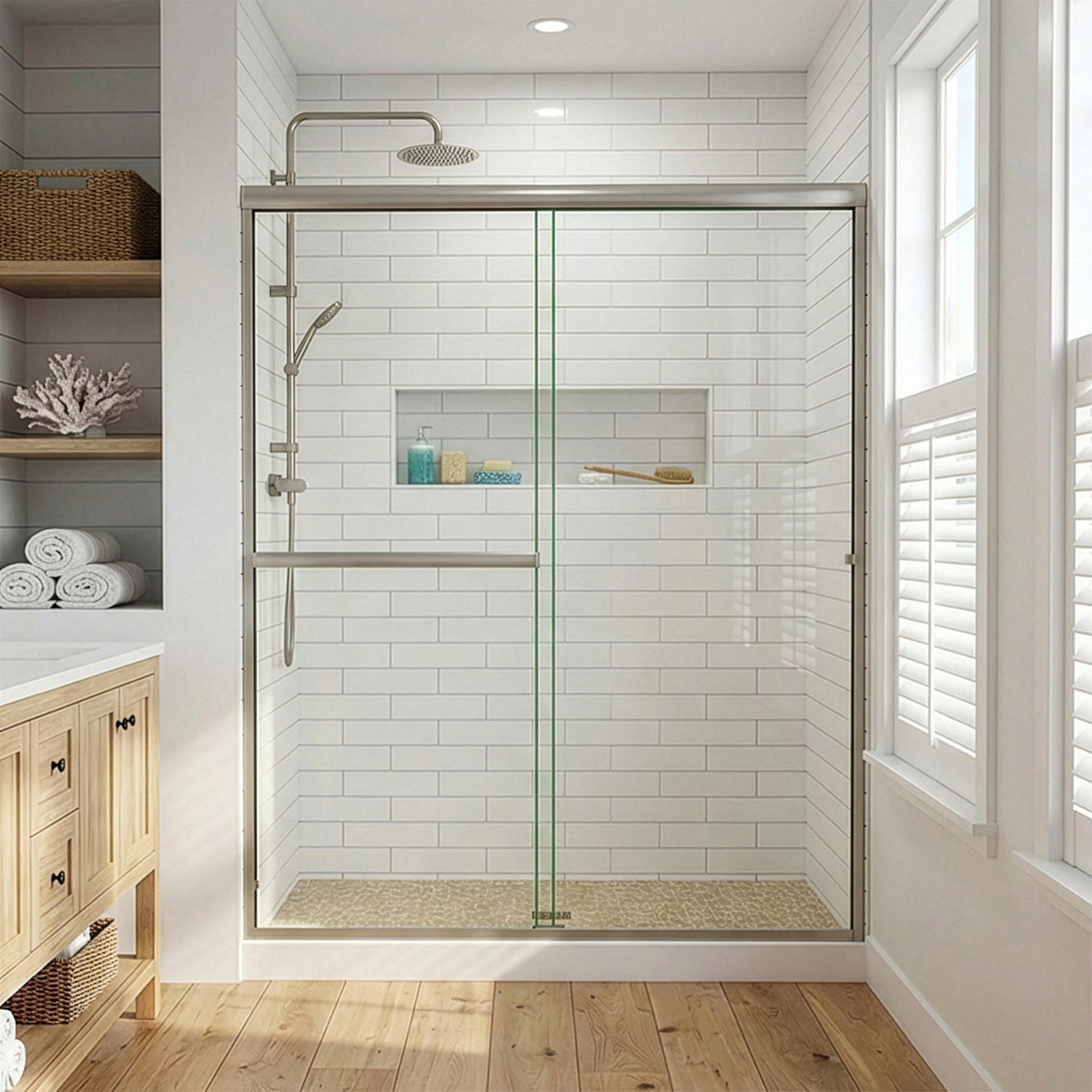 Dade Brushed Nickel Bypass Sliding Shower Door